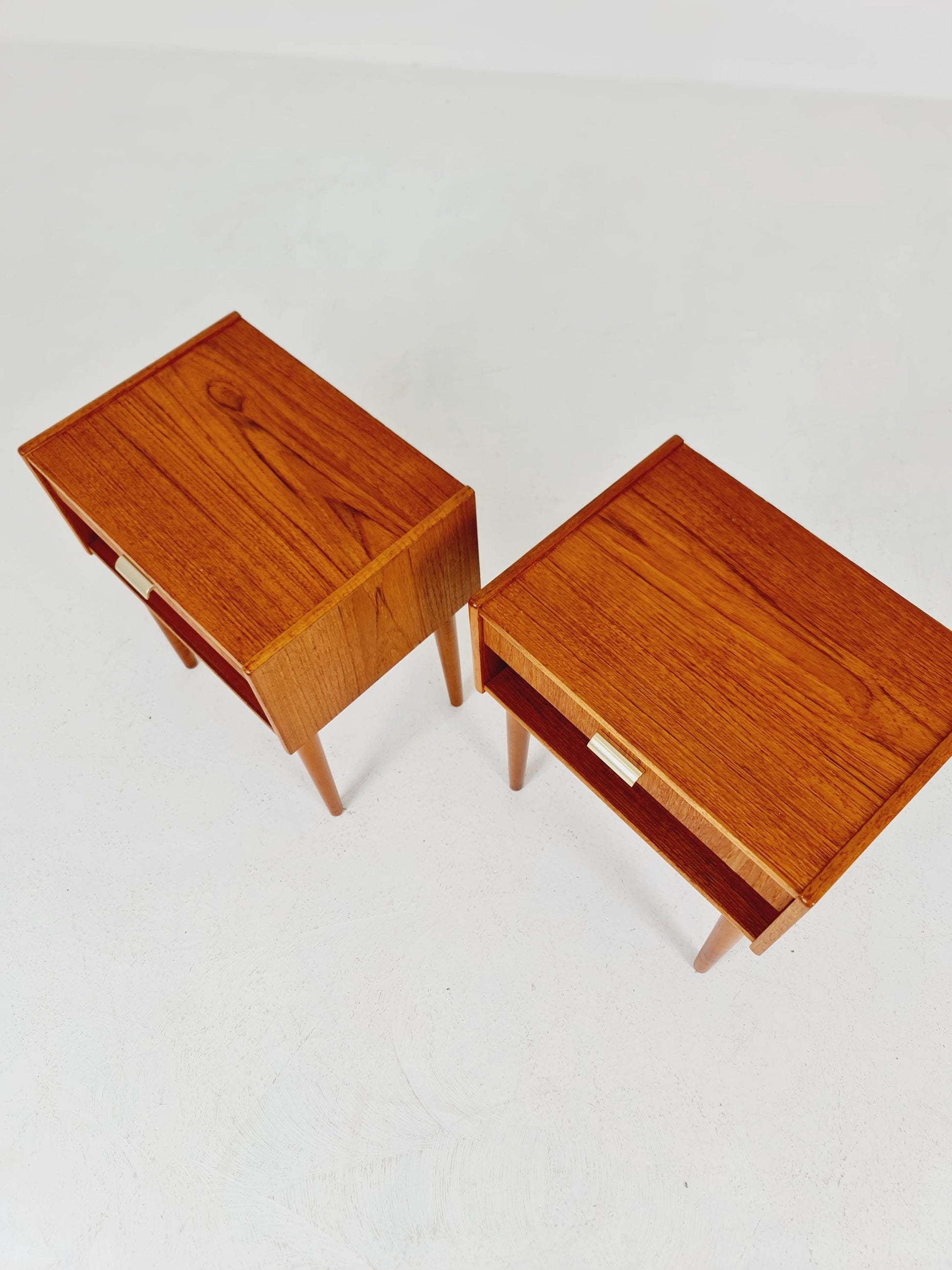 Mid century Danish teak side tables/ Bedside tables/ Nightstands, Denmark, 1960s, set of 2