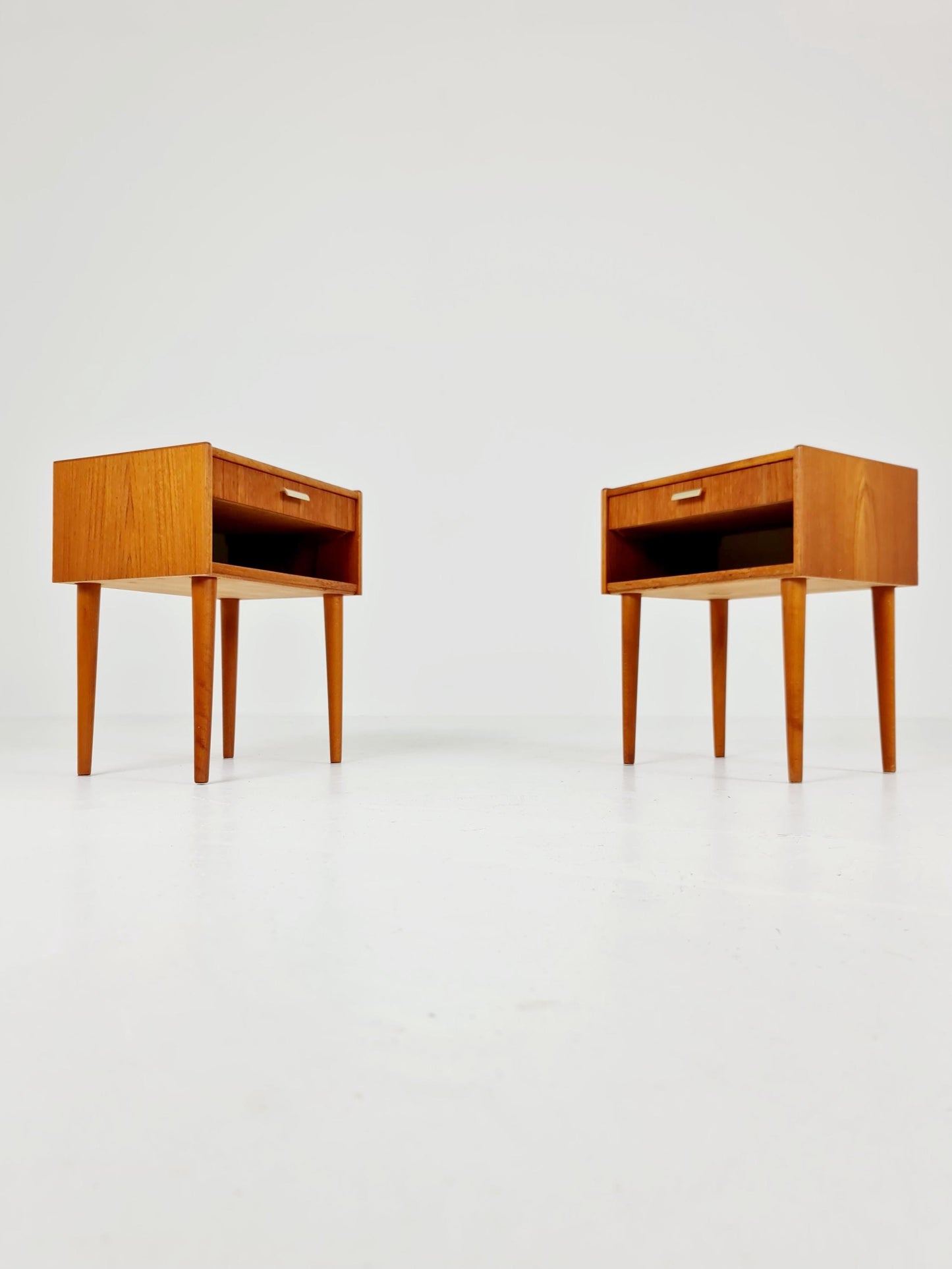 Mid century Danish teak side tables/ Bedside tables/ Nightstands, Denmark, 1960s, set of 2