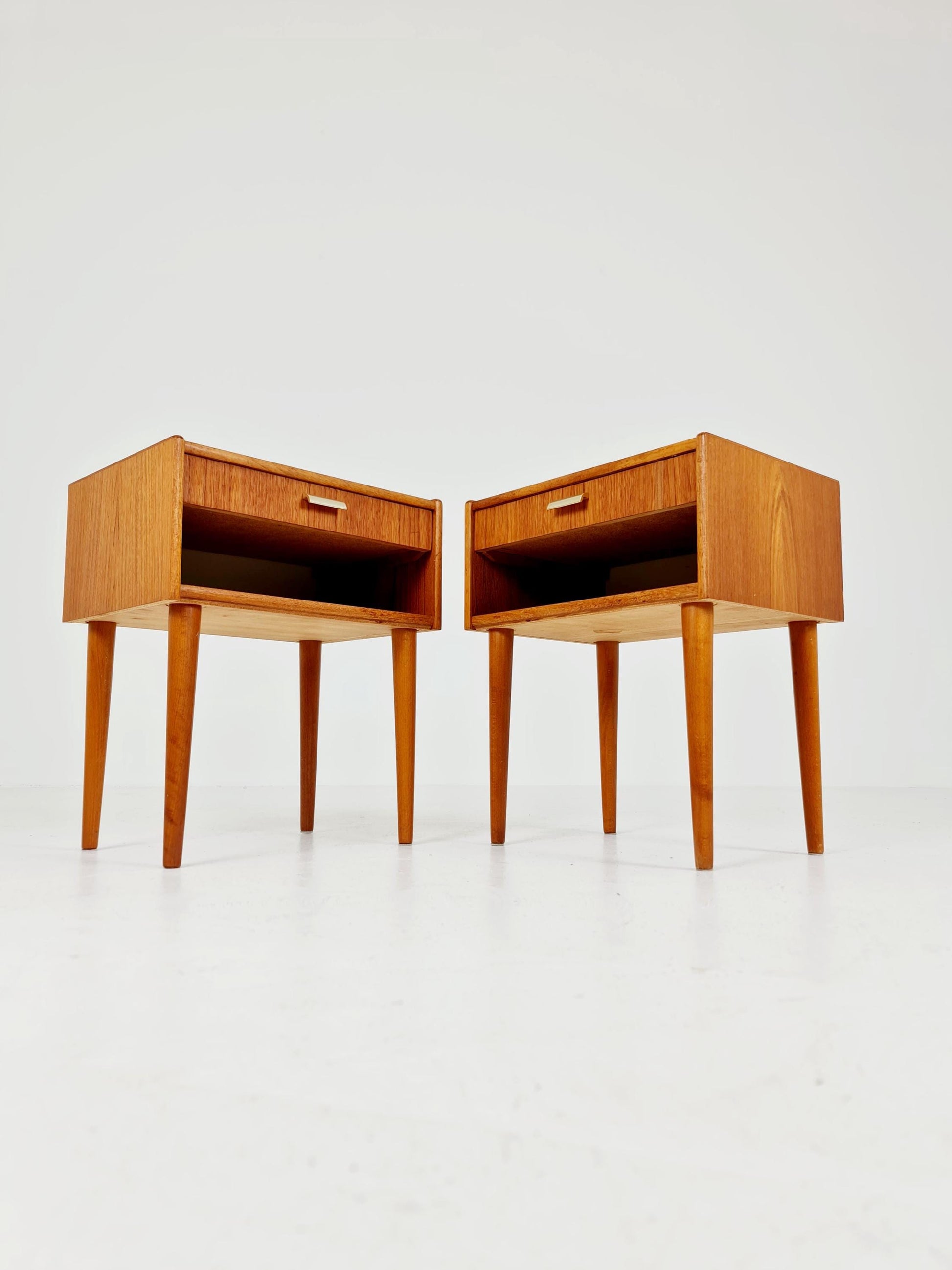 Mid century Danish teak side tables/ Bedside tables/ Nightstands, Denmark, 1960s, set of 2