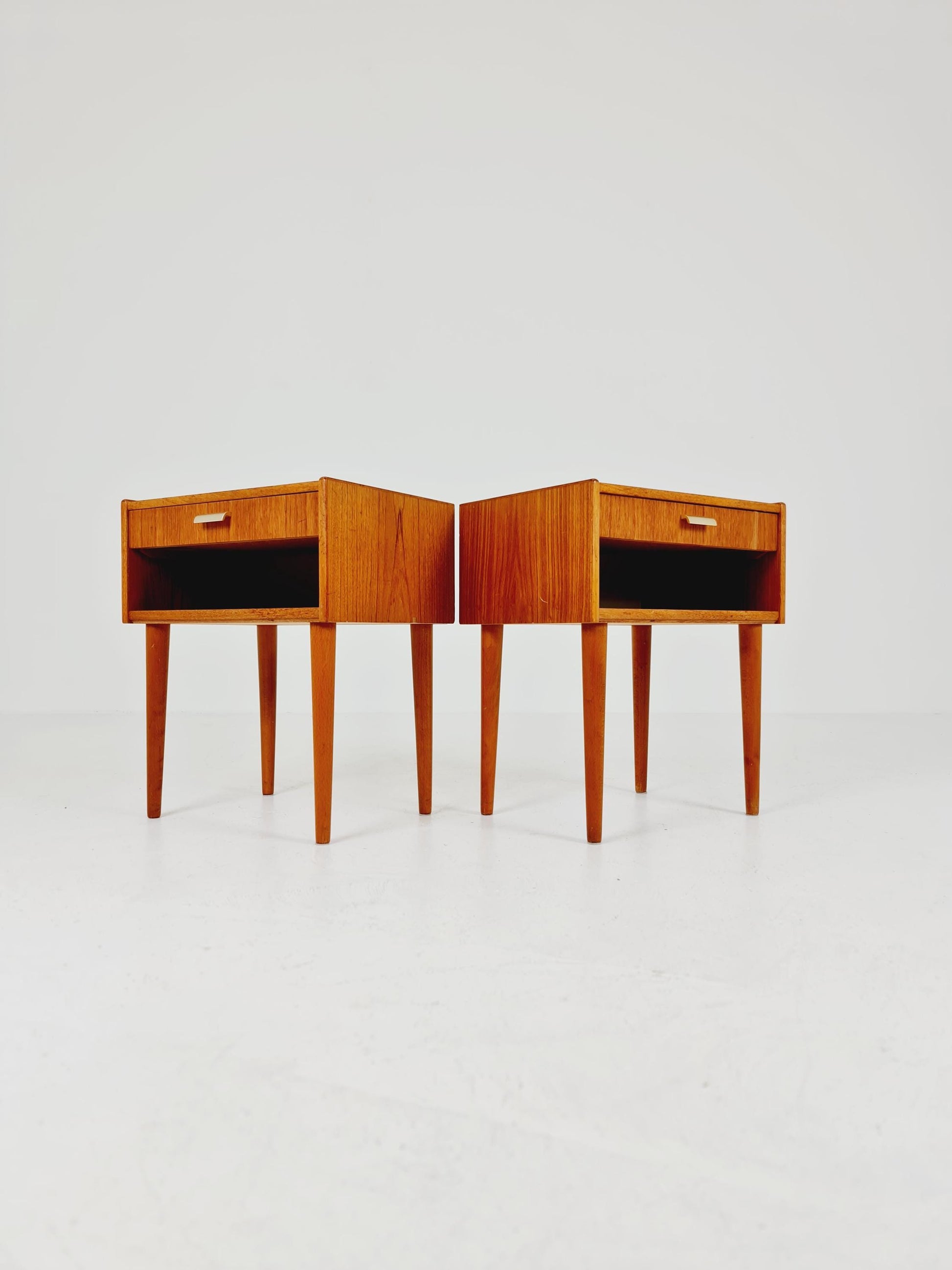Mid century Danish teak side tables/ Bedside tables/ Nightstands, Denmark, 1960s, set of 2