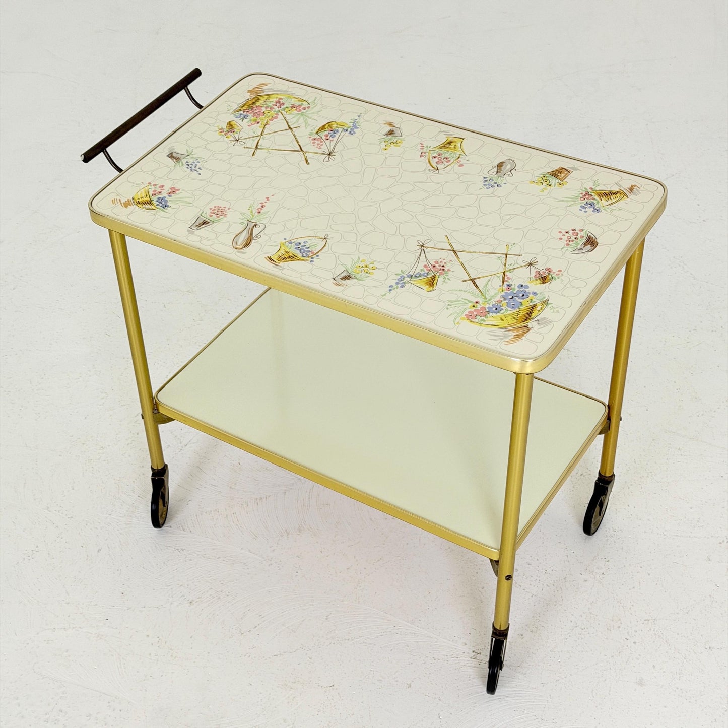 Mid Century Barss Opal Möbel Ceramic Bar Trolley 1960s