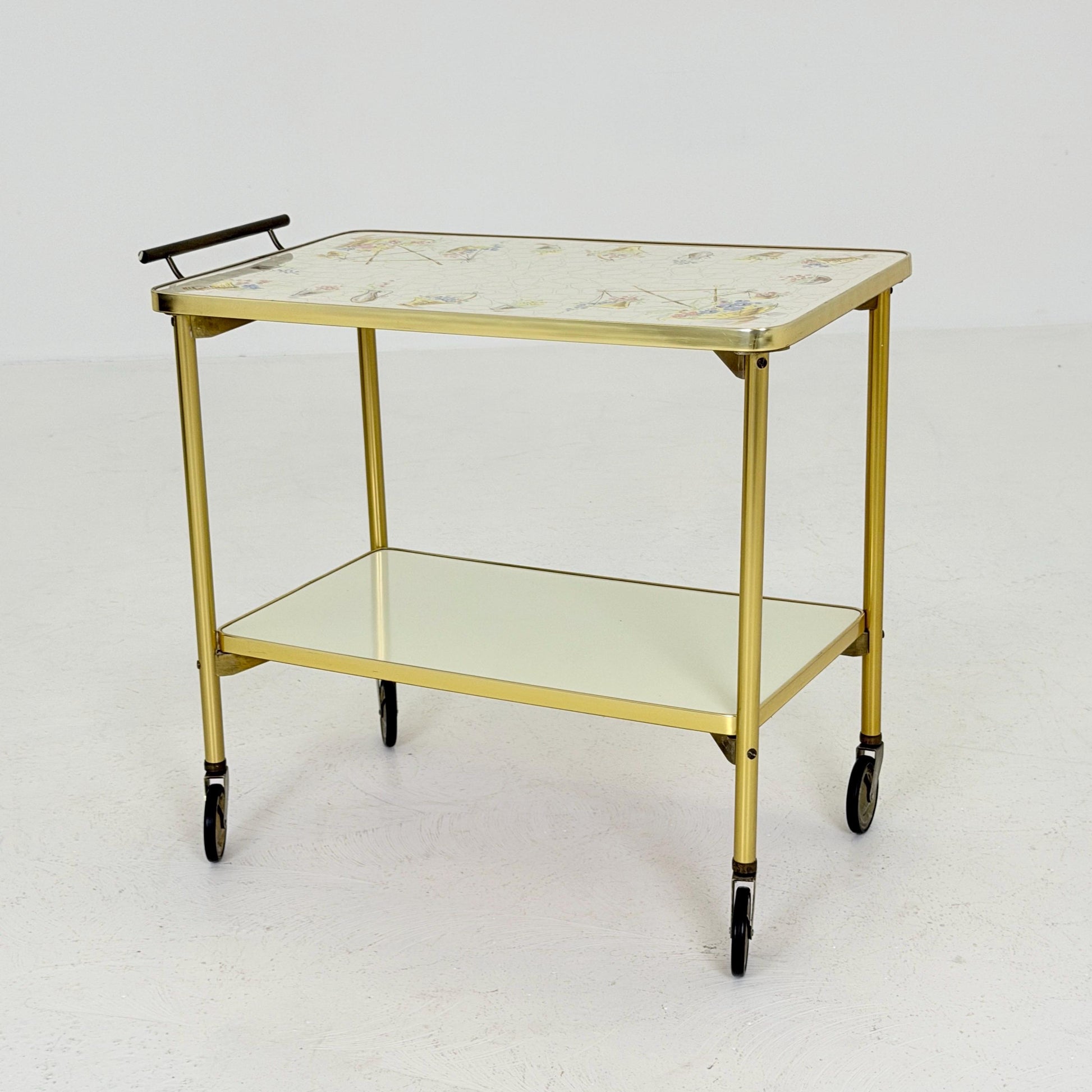Mid Century Barss Opal Möbel Ceramic Bar Trolley 1960s