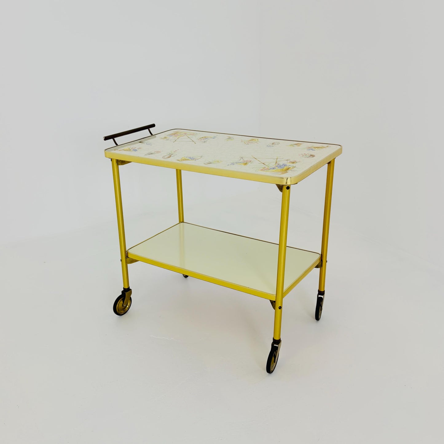 Mid Century Barss Opal Möbel Ceramic Bar Trolley 1960s