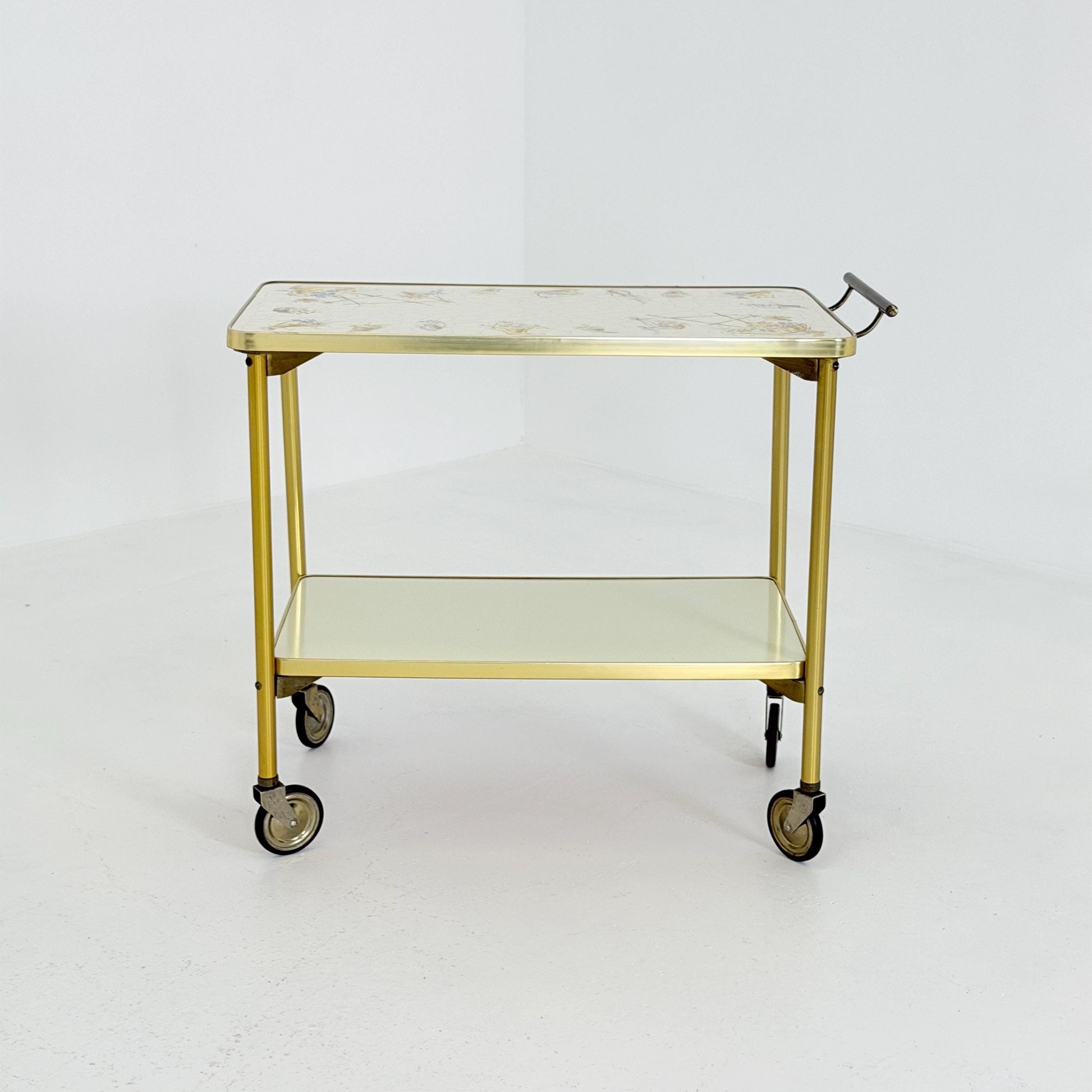 Mid Century Barss Opal Möbel Ceramic Bar Trolley 1960s