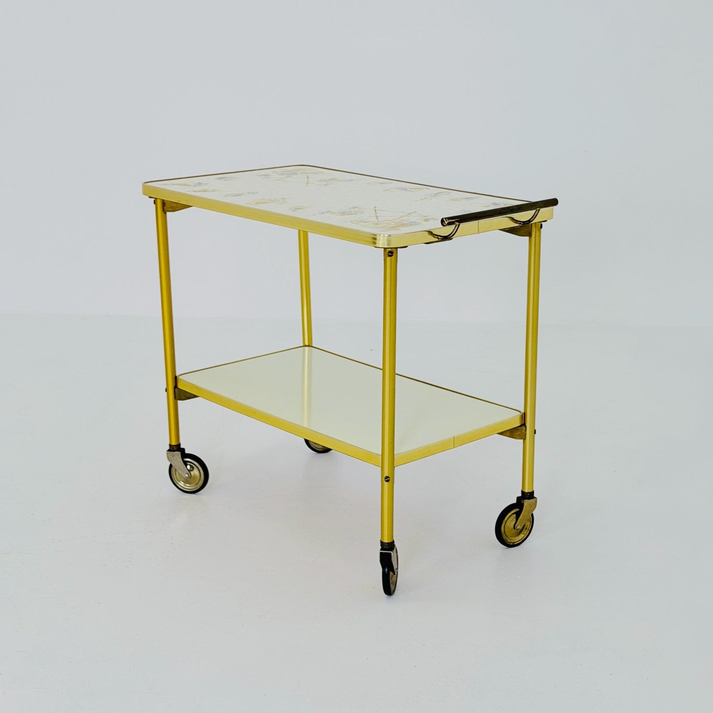 Mid Century Barss Opal Möbel Ceramic Bar Trolley 1960s