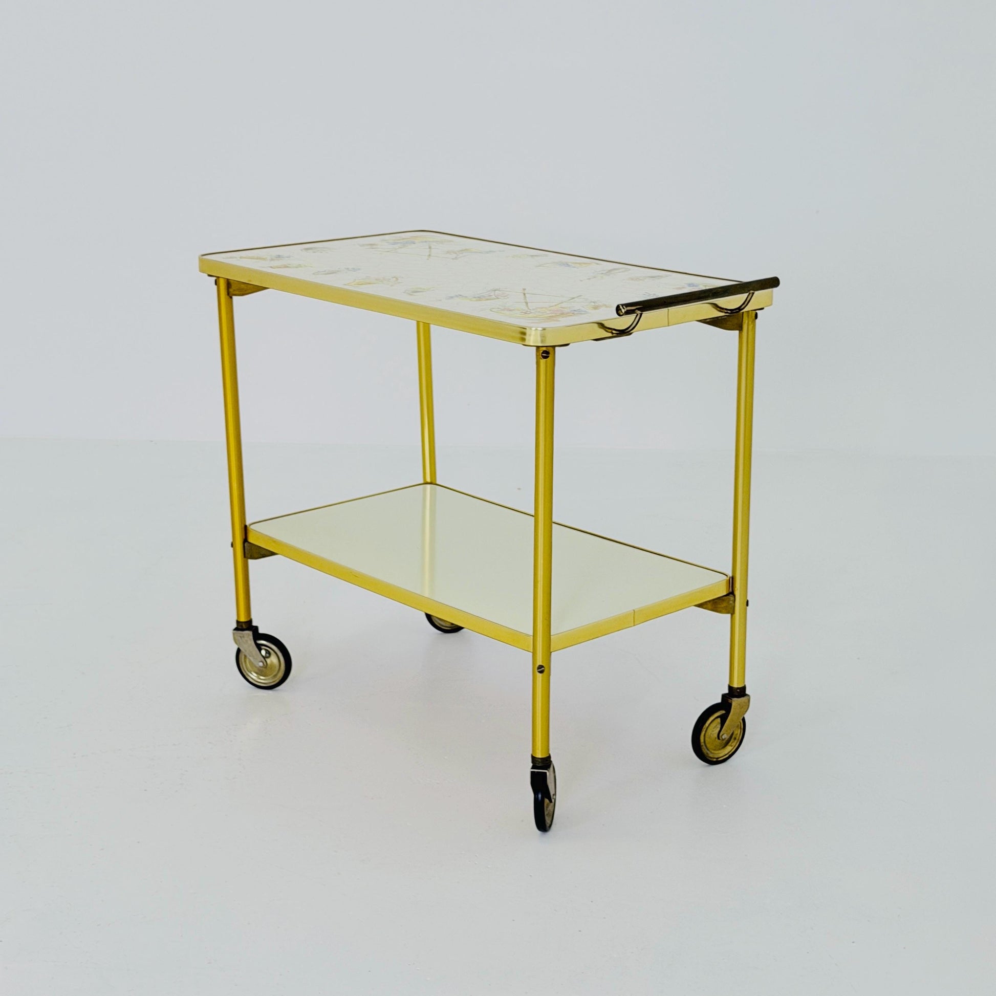 Mid Century Barss Opal Möbel Ceramic Bar Trolley 1960s