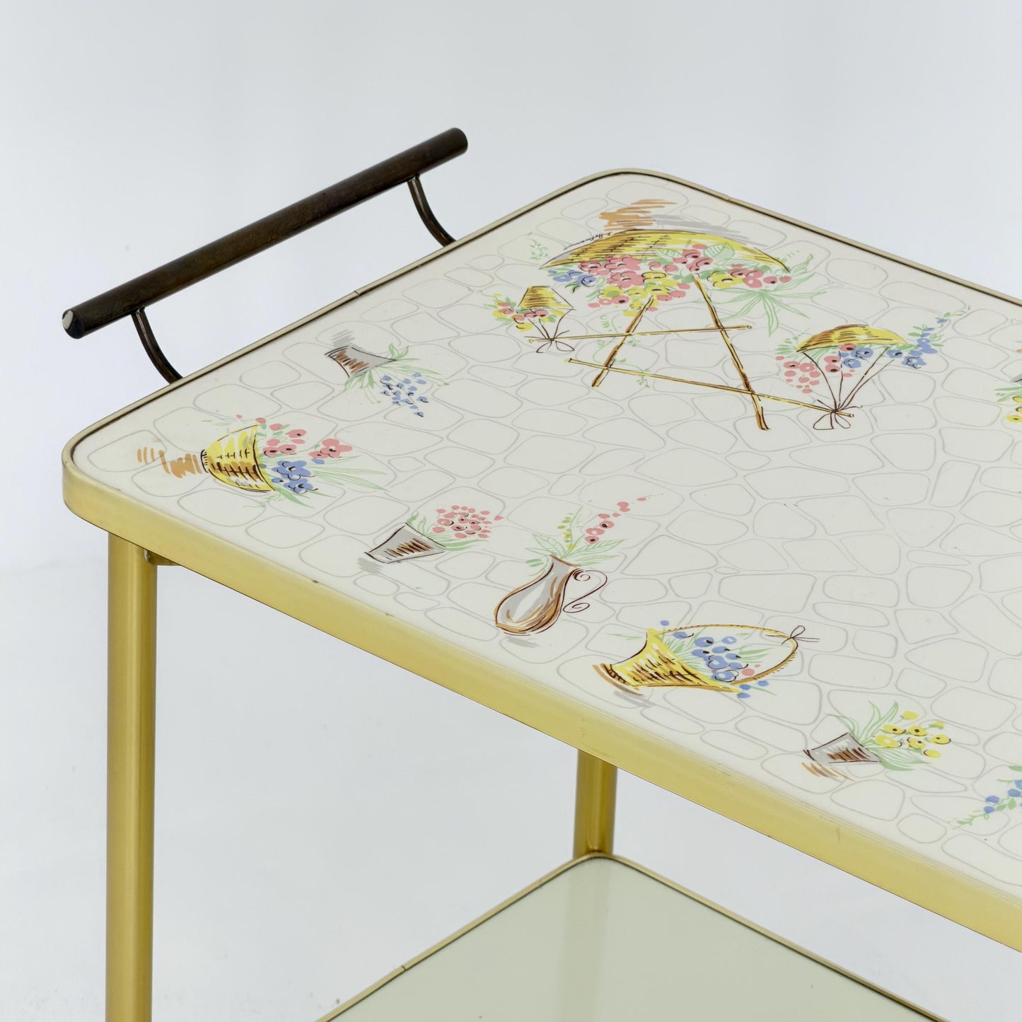 Mid Century Barss Opal Möbel Ceramic Bar Trolley 1960s