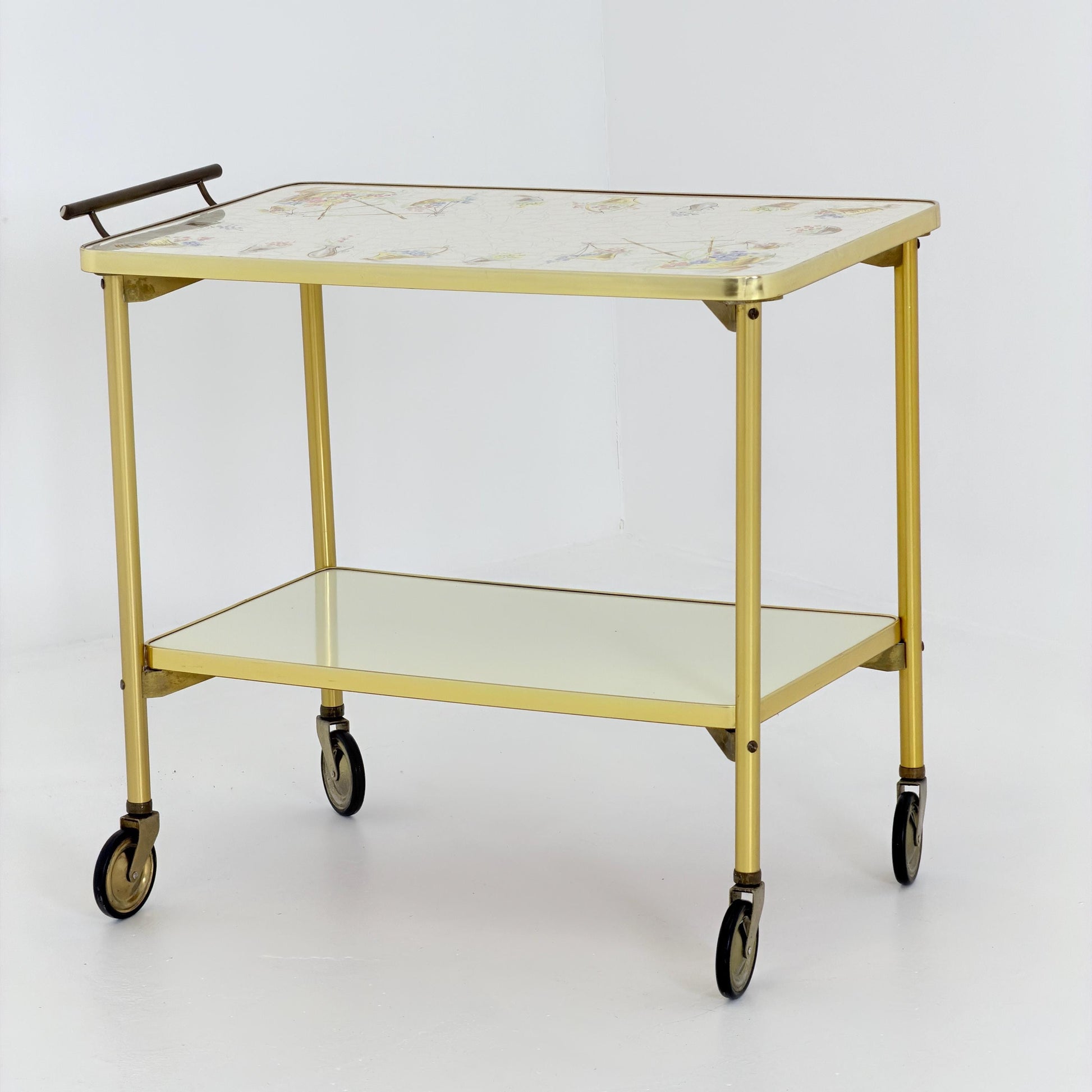 Mid Century Barss Opal Möbel Ceramic Bar Trolley 1960s