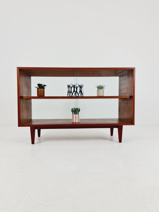 Rare Mid Century Modern danish cabinet teak Display / Showcase double-side ,1960s
