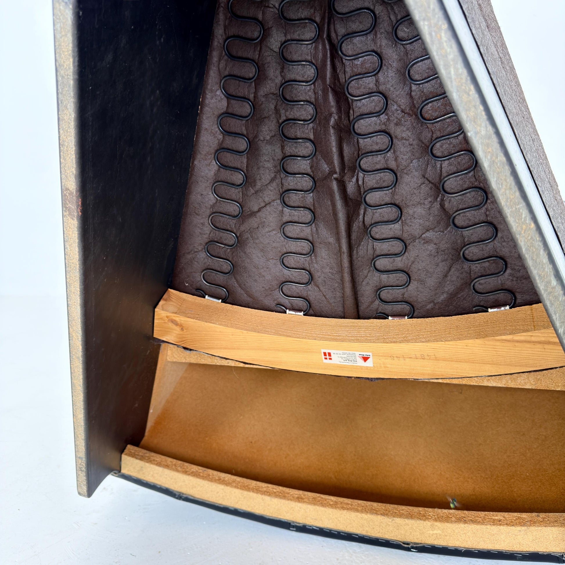 Mid-Century Modular Black Leather Sofa by Trio Line A/S Denmark, 1990s
