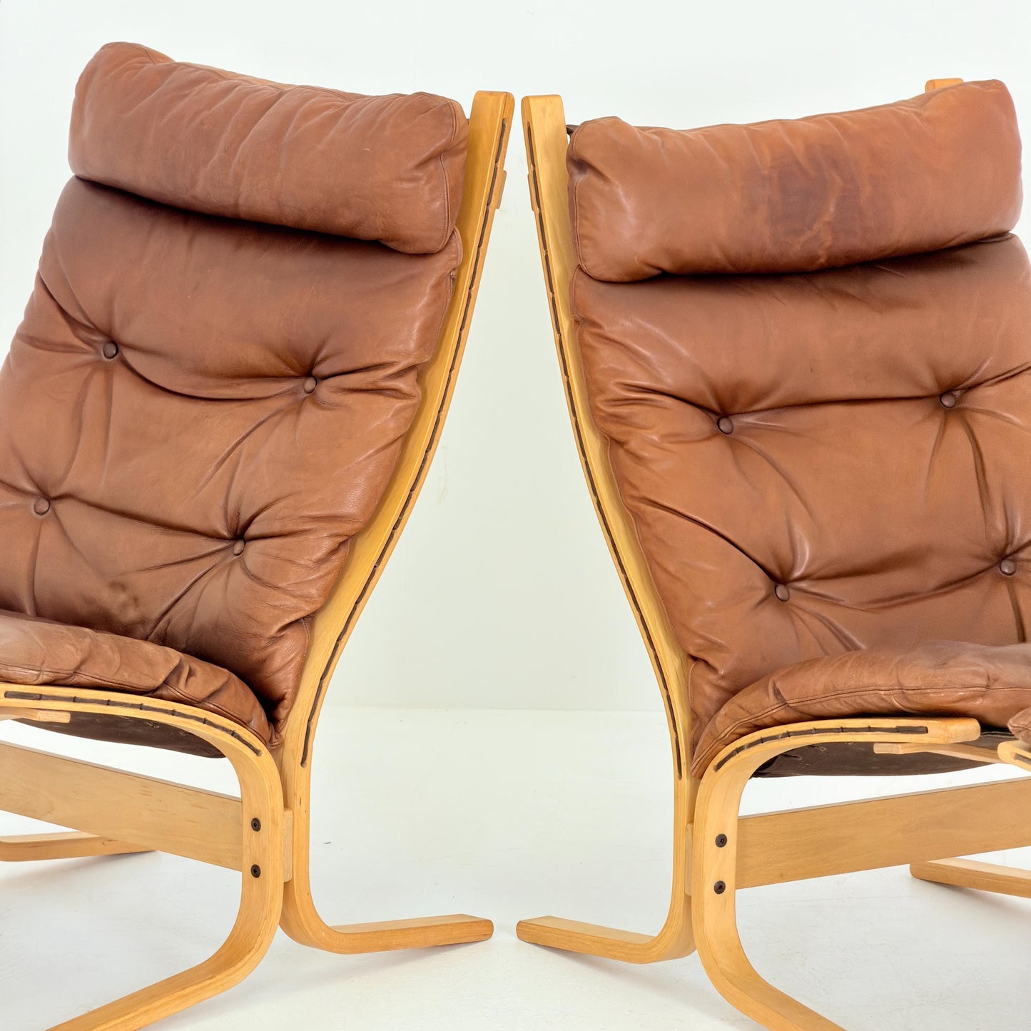 Set of 2 Mid-Century Siesta Lounge Chairs & Ottomans by Ingmar Relling for Westnofa, Norway, 1960s