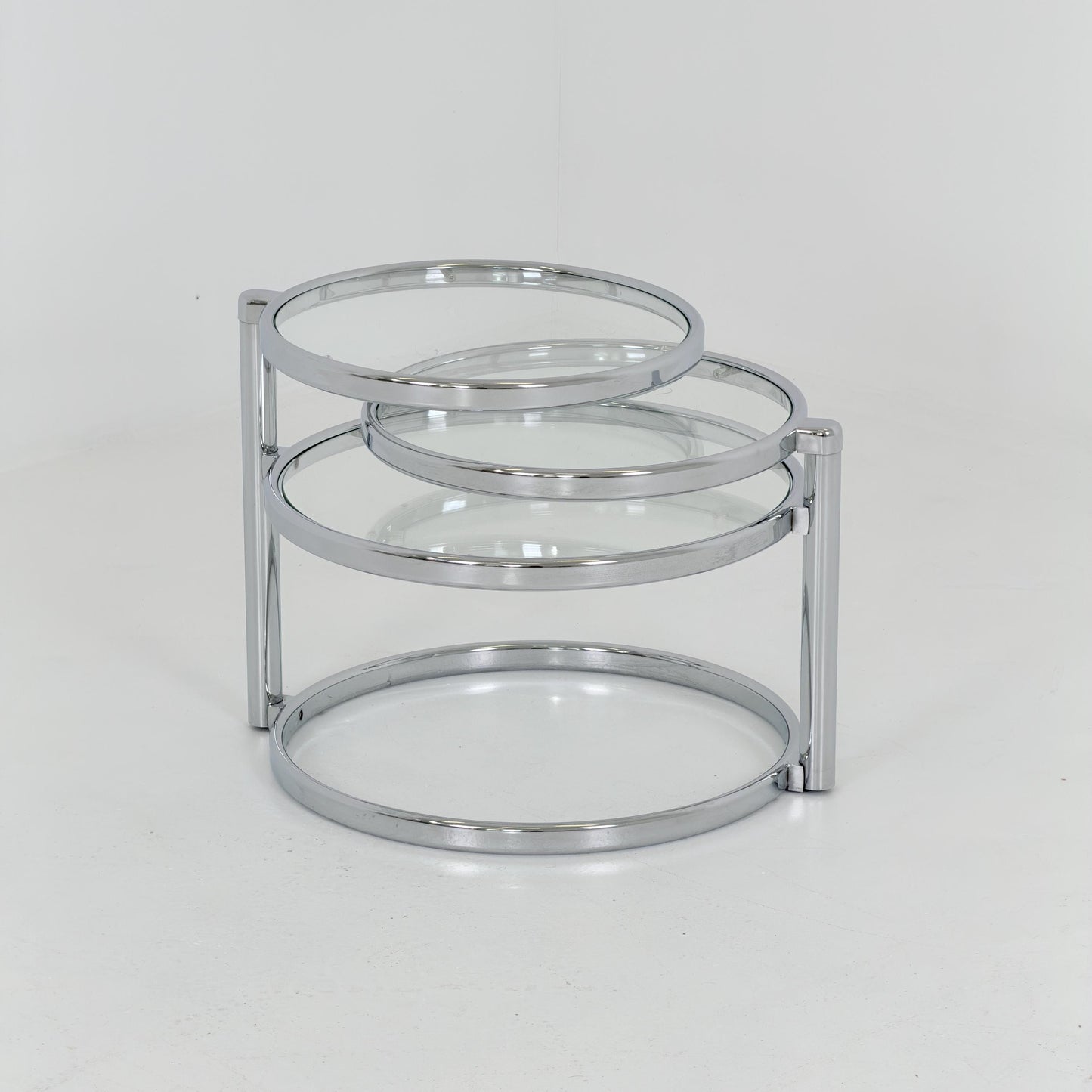 Mid-Century bauhsus Swivel Coffee Table by Milo baughman Italy, 1980s
