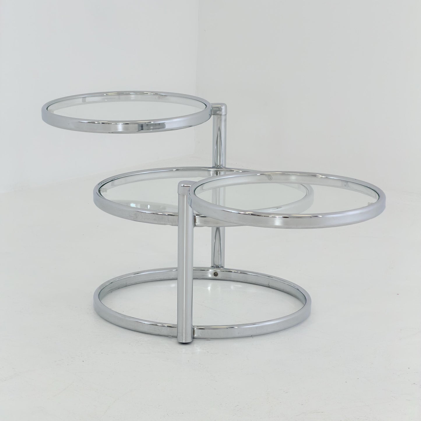 Mid-Century bauhsus Swivel Coffee Table by Milo baughman Italy, 1980s