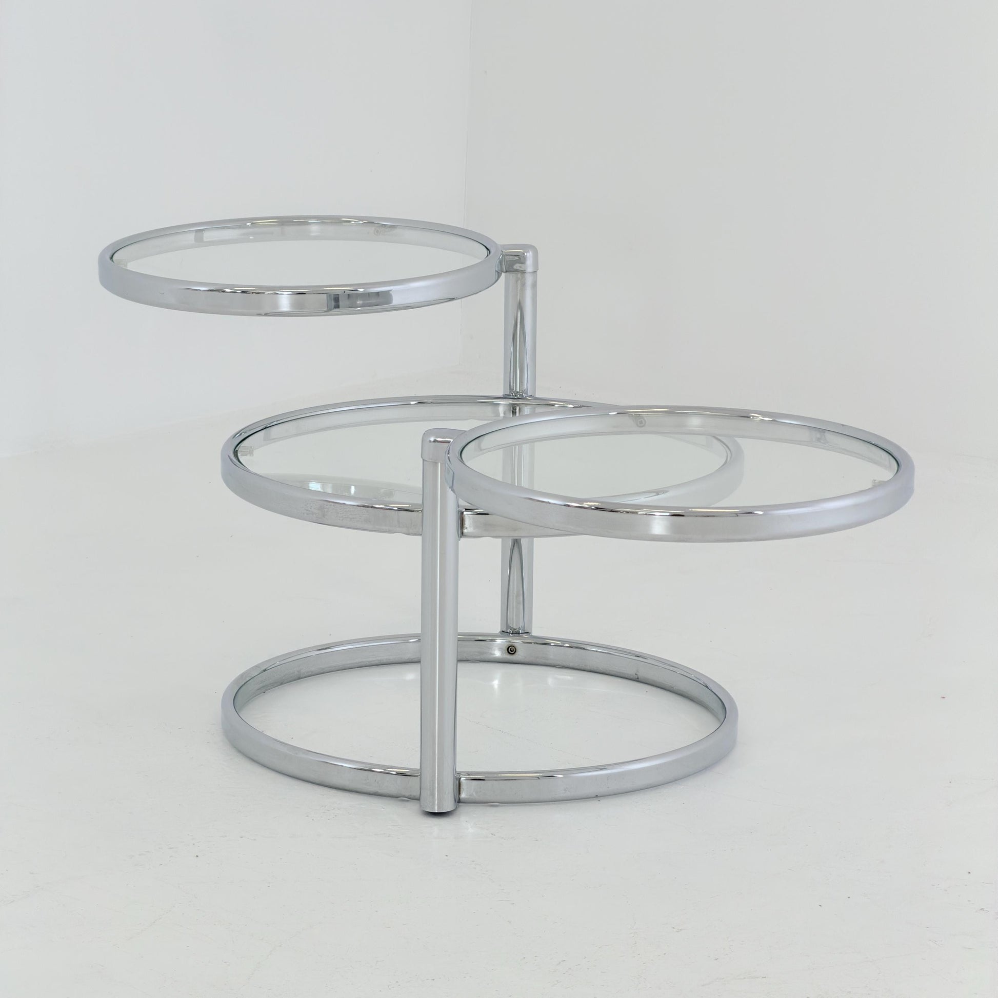 Mid-Century bauhsus Swivel Coffee Table by Milo baughman Italy, 1980s
