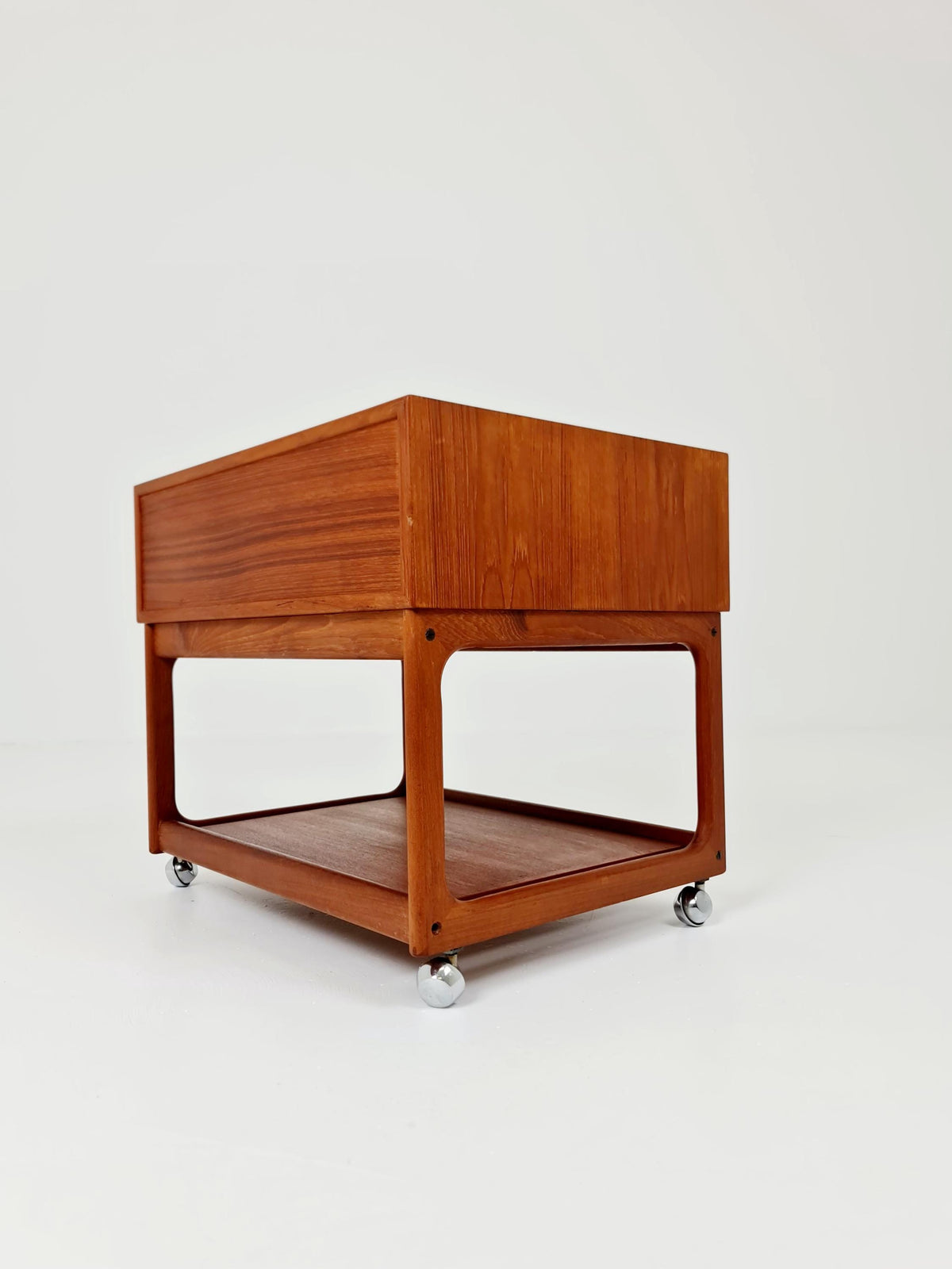 Midcentury danish Teak Vintage Side table/ Bedside table By Erik Brouer for Brouer , 1960s