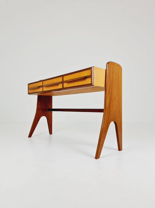 Rare German mid-century Ash and Walnut sideboard /Make up Table By Karl Nothelfer , 1950s