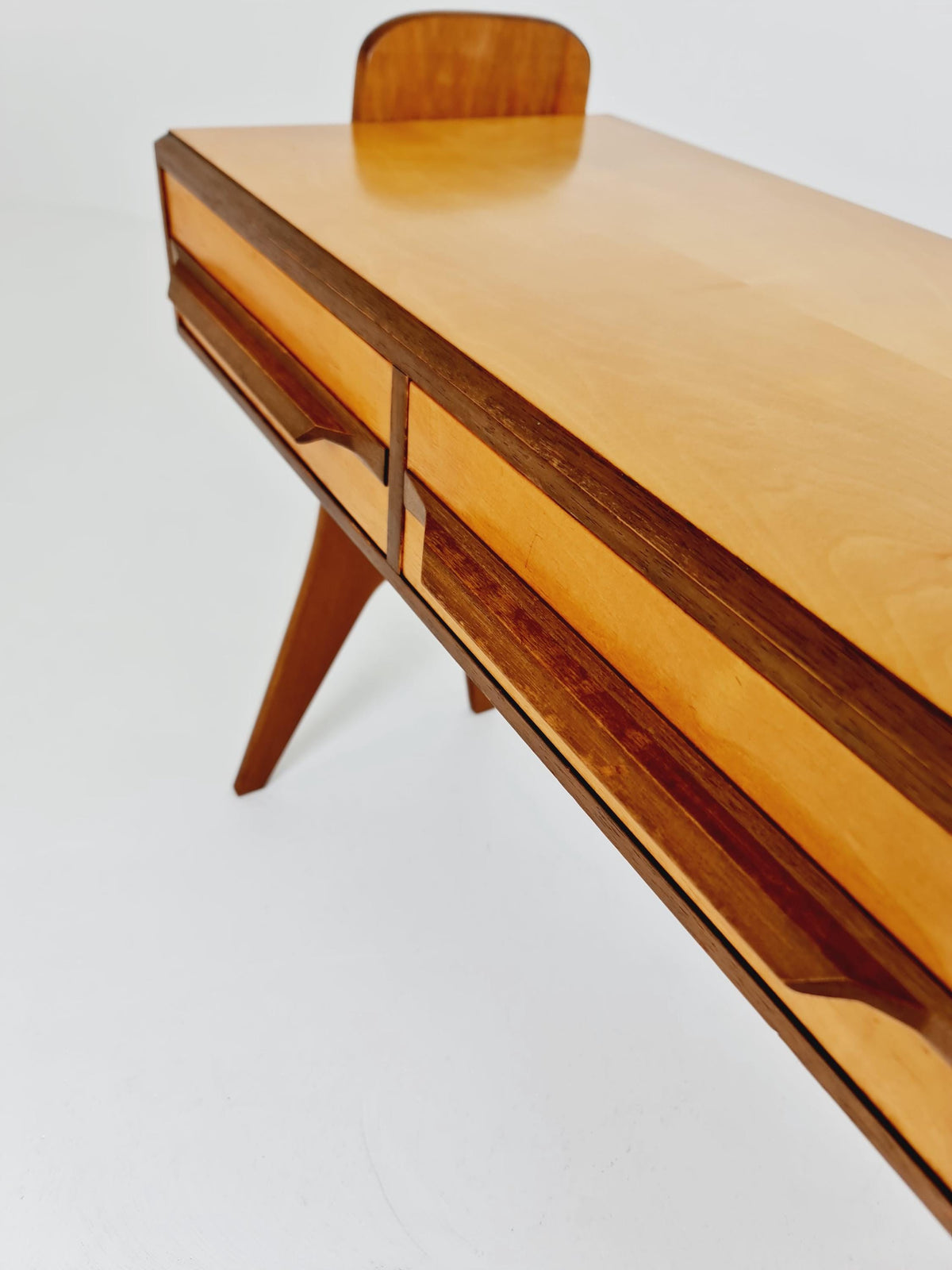 Rare German mid-century Ash and Walnut sideboard /Make up Table By Karl Nothelfer , 1950s