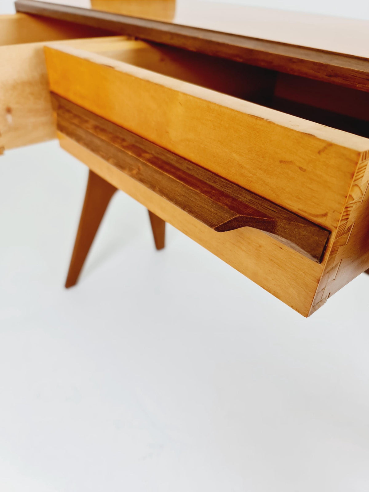 Rare German mid-century Ash and Walnut sideboard /Make up Table By Karl Nothelfer , 1950s