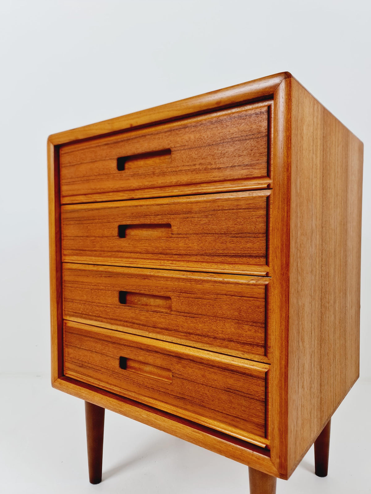 Midcentury danish teak chest of drawers, 4 drawers, 1960s