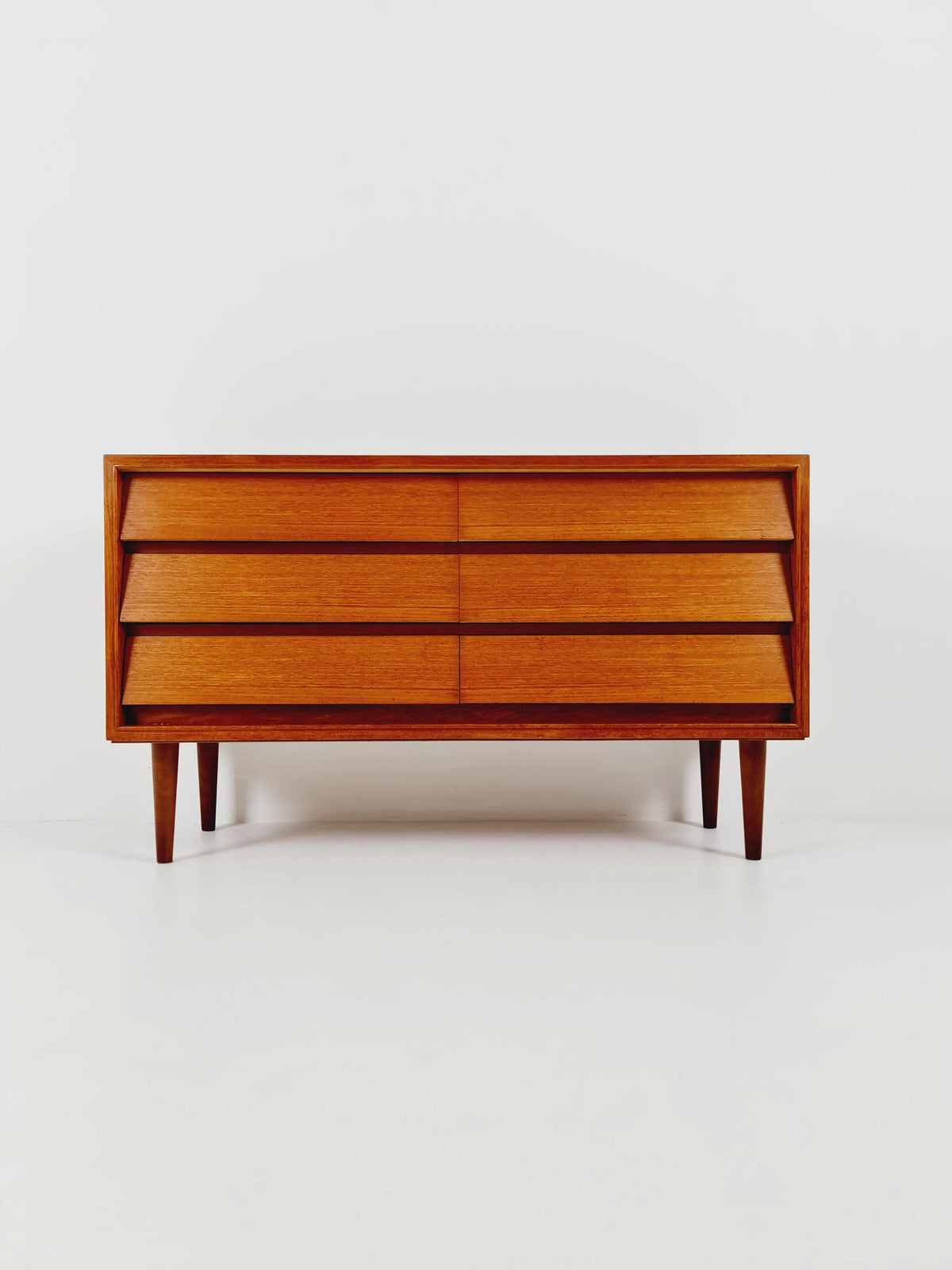 Midcentury German Teak chest of drawers / 6 drawers cabinet by Boehme , 1960s