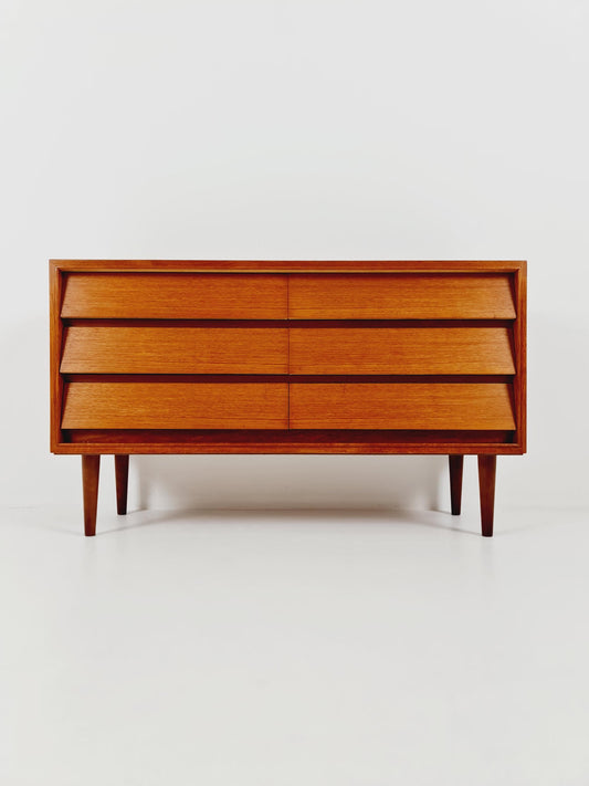 Midcentury German Teak chest of drawers / 6 drawers cabinet by Boehme , 1960s