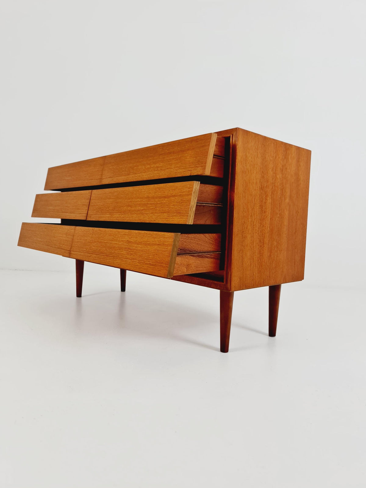 Midcentury German Teak chest of drawers / 6 drawers cabinet by Boehme , 1960s