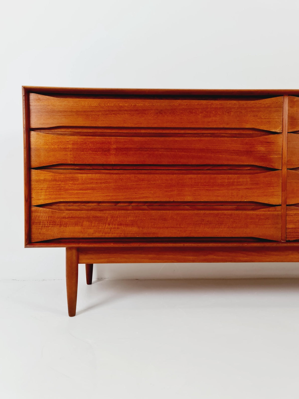 Rare Vintage Mid century Danish Sideboard 8 Drawers by Johannes Aasbjerg 1960s