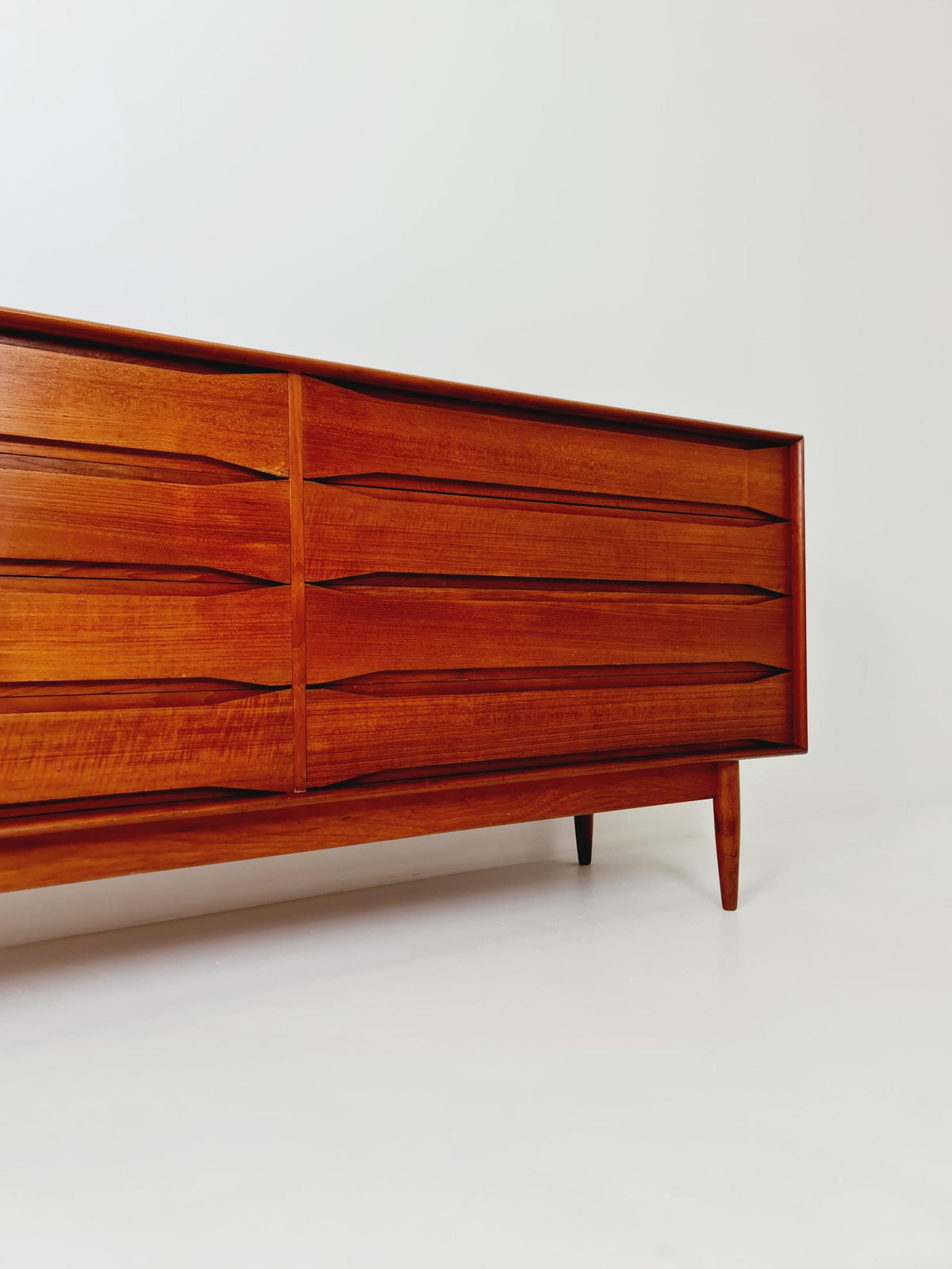 Rare Vintage Mid century Danish Sideboard 8 Drawers by Johannes Aasbjerg 1960s