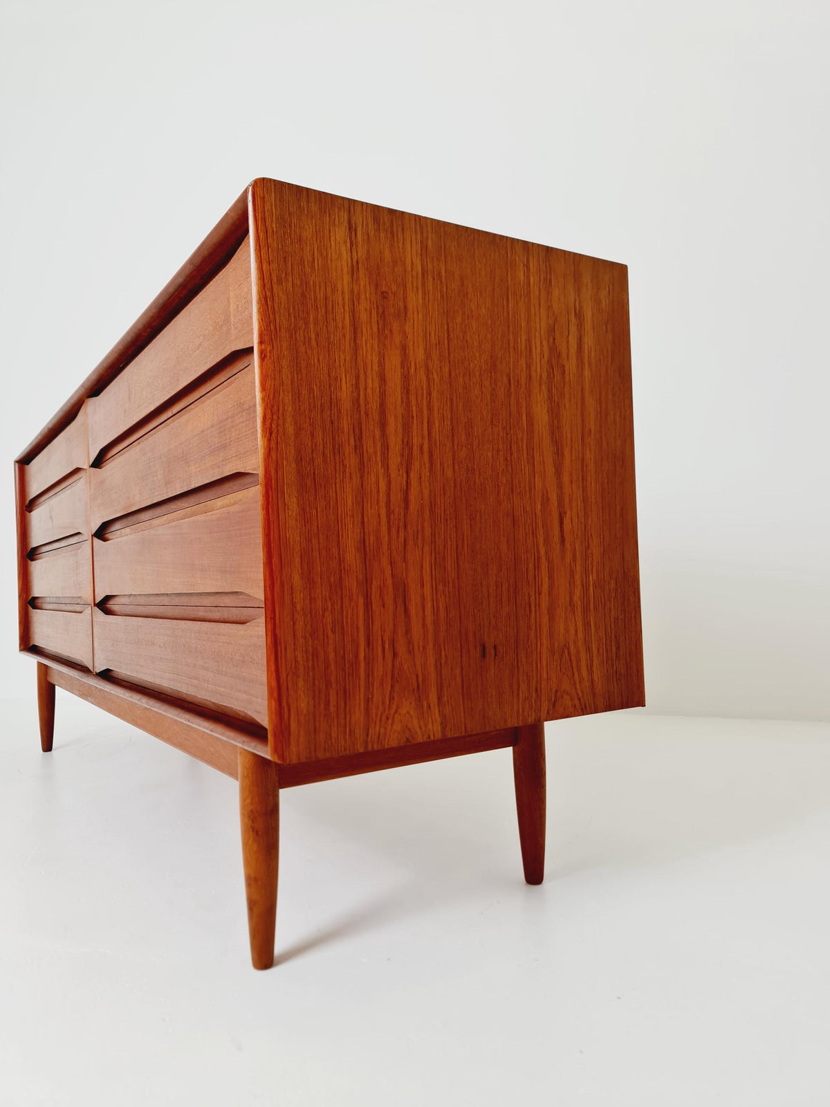 Rare Vintage Mid century Danish Sideboard 8 Drawers by Johannes Aasbjerg 1960s