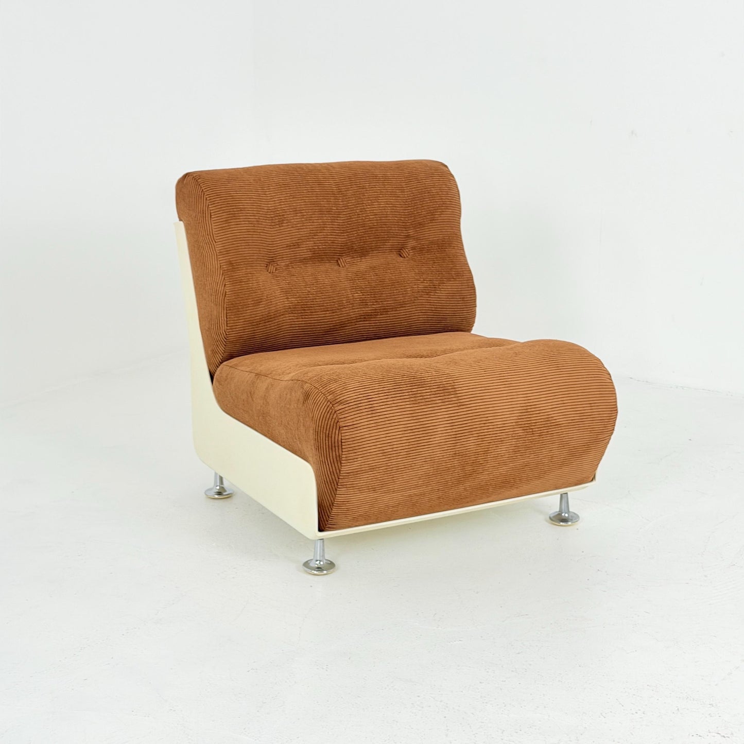 Mid century Space Age Lounge Chair, Cognac cord and Fiberglass Germany 1970s