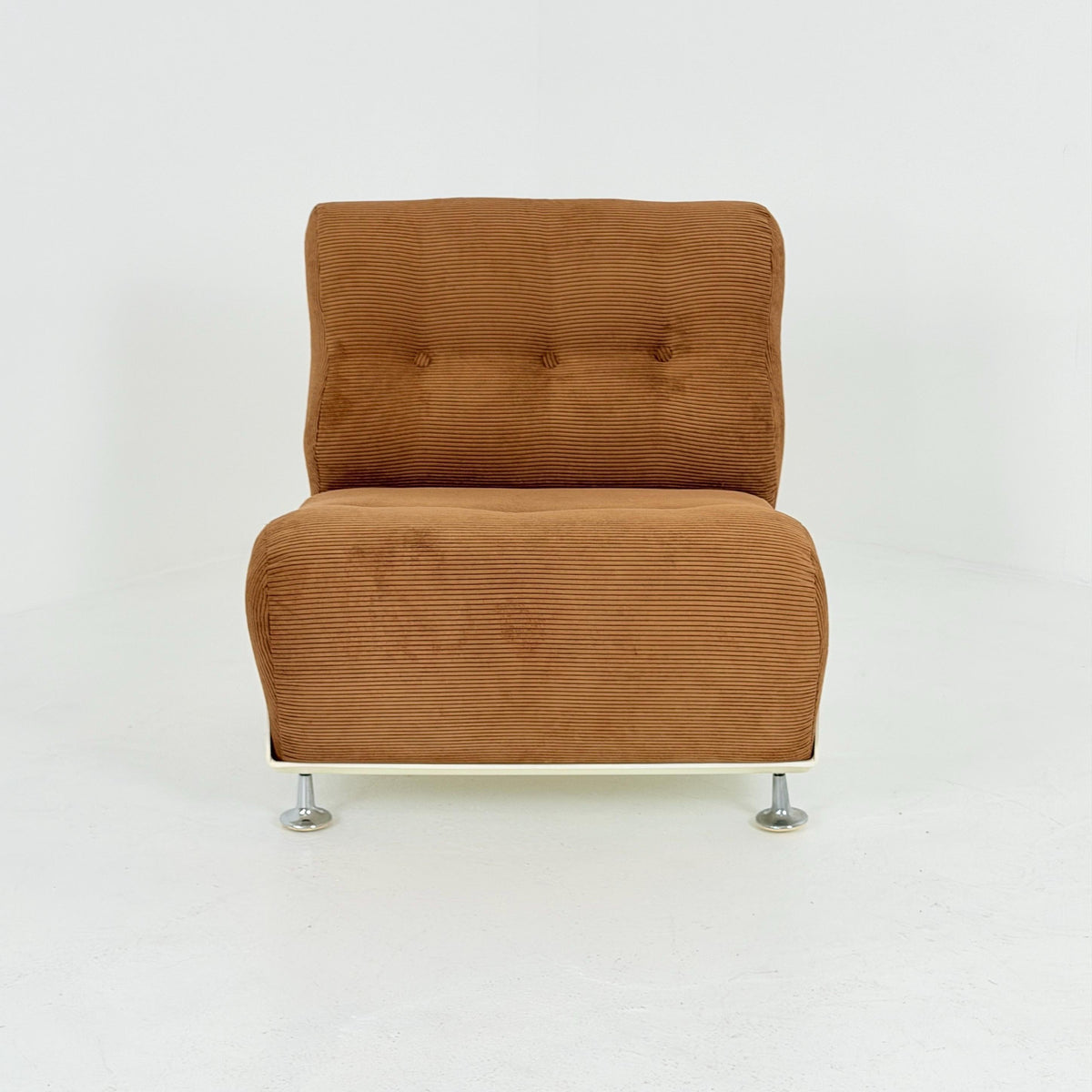 Mid century Space Age Lounge Chair, Cognac cord and Fiberglass Germany 1970s
