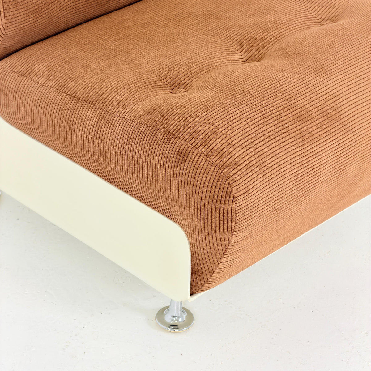 Mid century Space Age Lounge Chair, Cognac cord and Fiberglass Germany 1970s