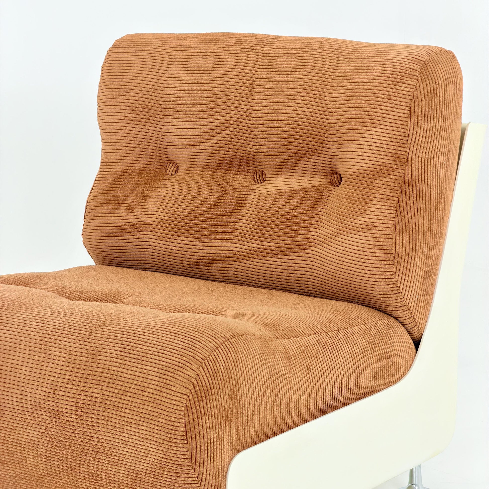 Mid century Space Age Lounge Chair, Cognac cord and Fiberglass Germany 1970s