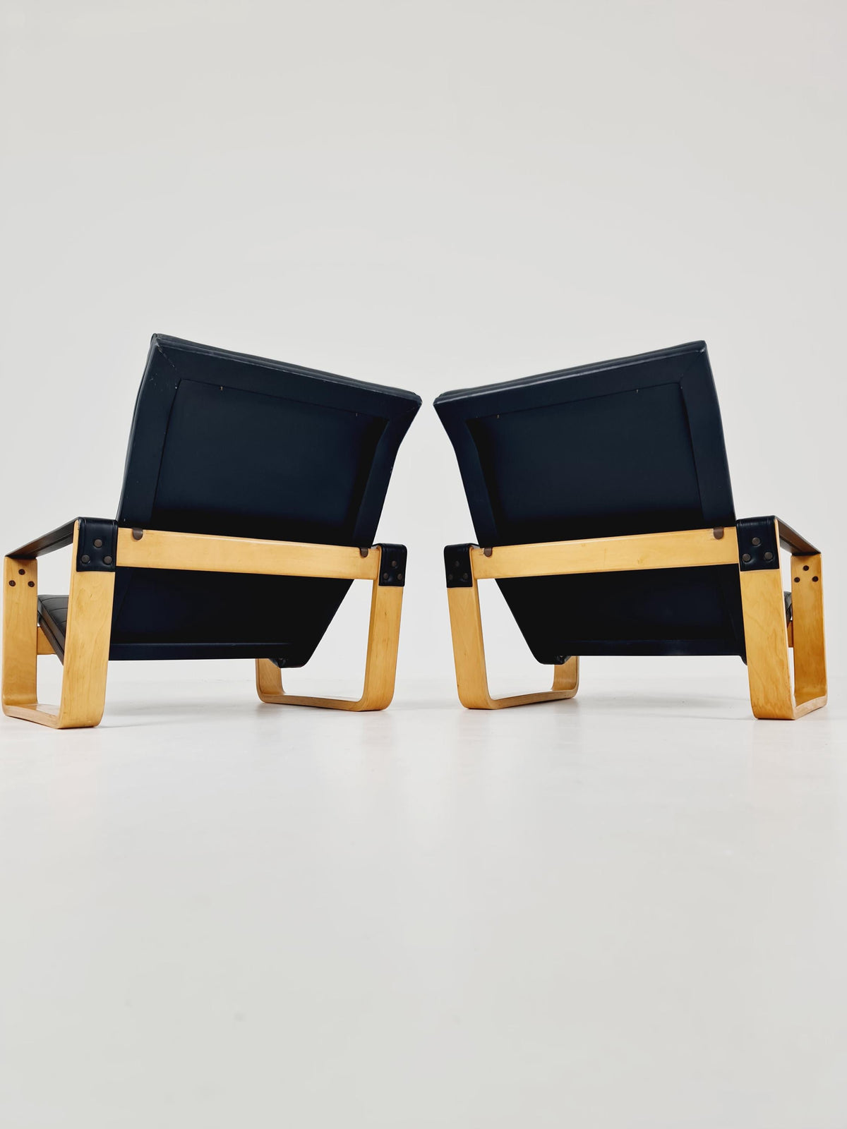 Rare Mid century Pulkka Armchairs By Ilmari Lappalainen for Asko Norway 1970s Set of 2