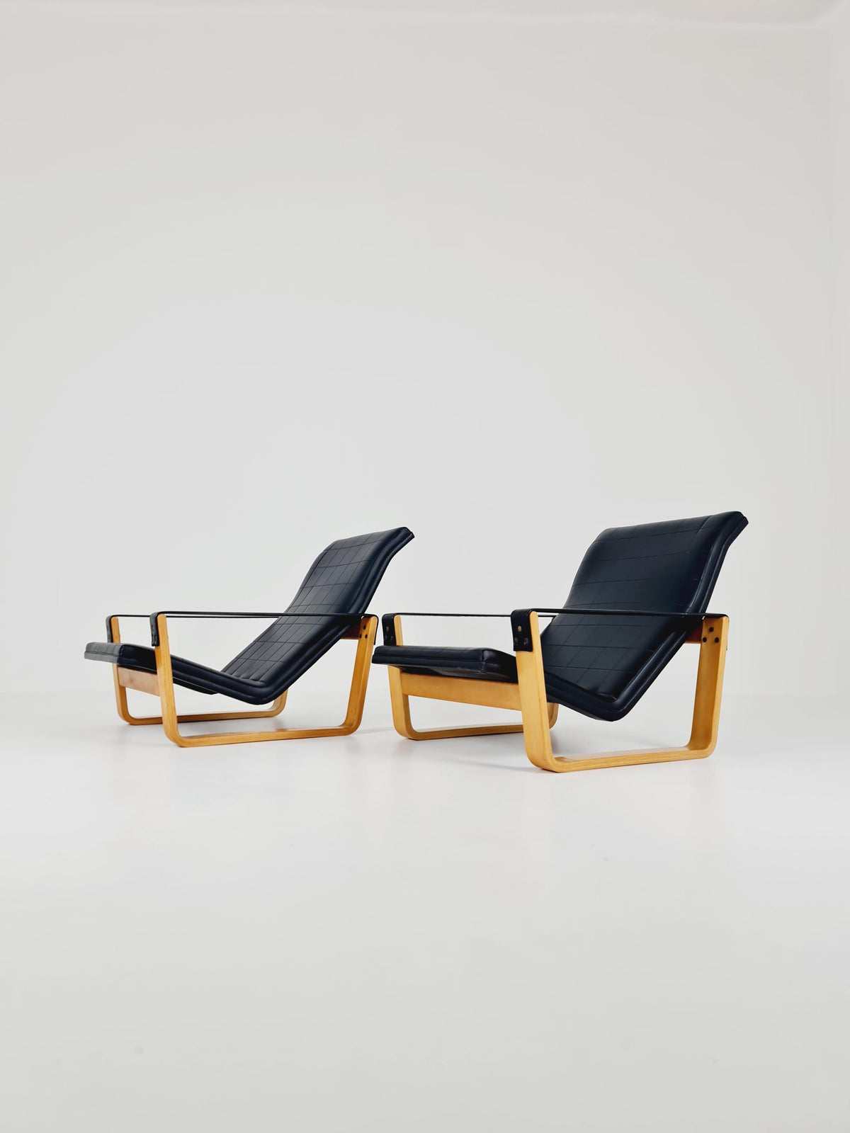 Rare Mid century Pulkka Armchairs By Ilmari Lappalainen for Asko Norway 1970s Set of 2