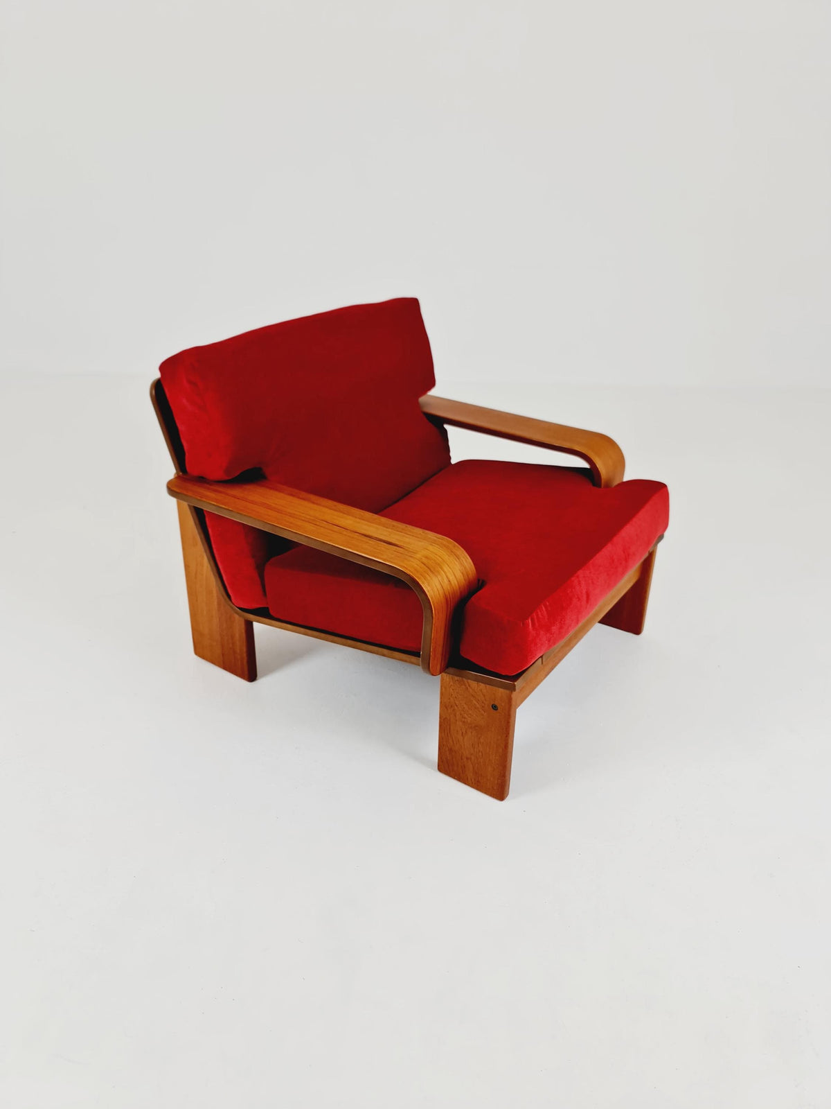 Rare Mid-Century Dansih Modern Teak lounge chair 1970s – Newly Upholstered