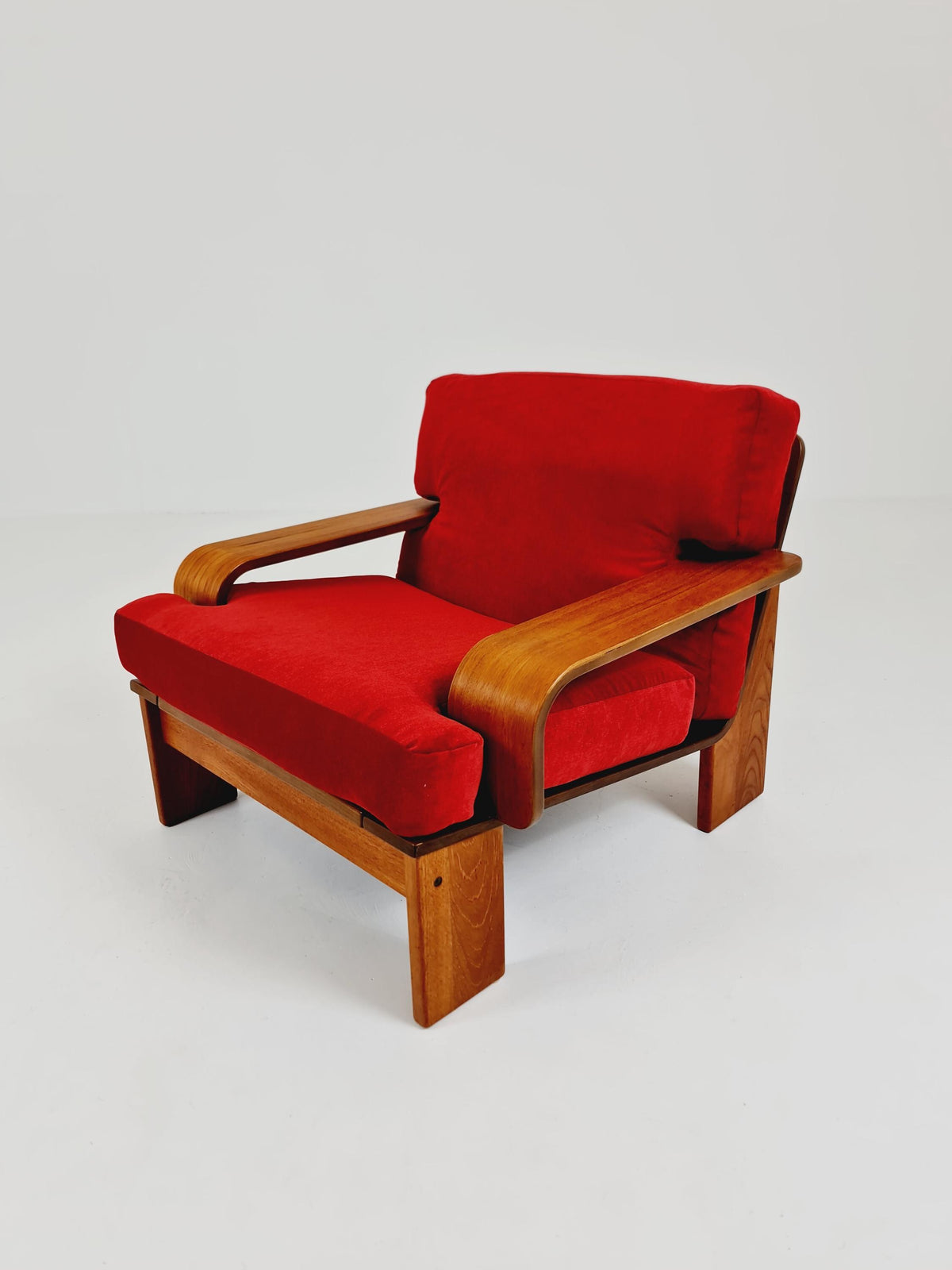 Rare Mid-Century Dansih Modern Teak lounge chair 1970s – Newly Upholstered