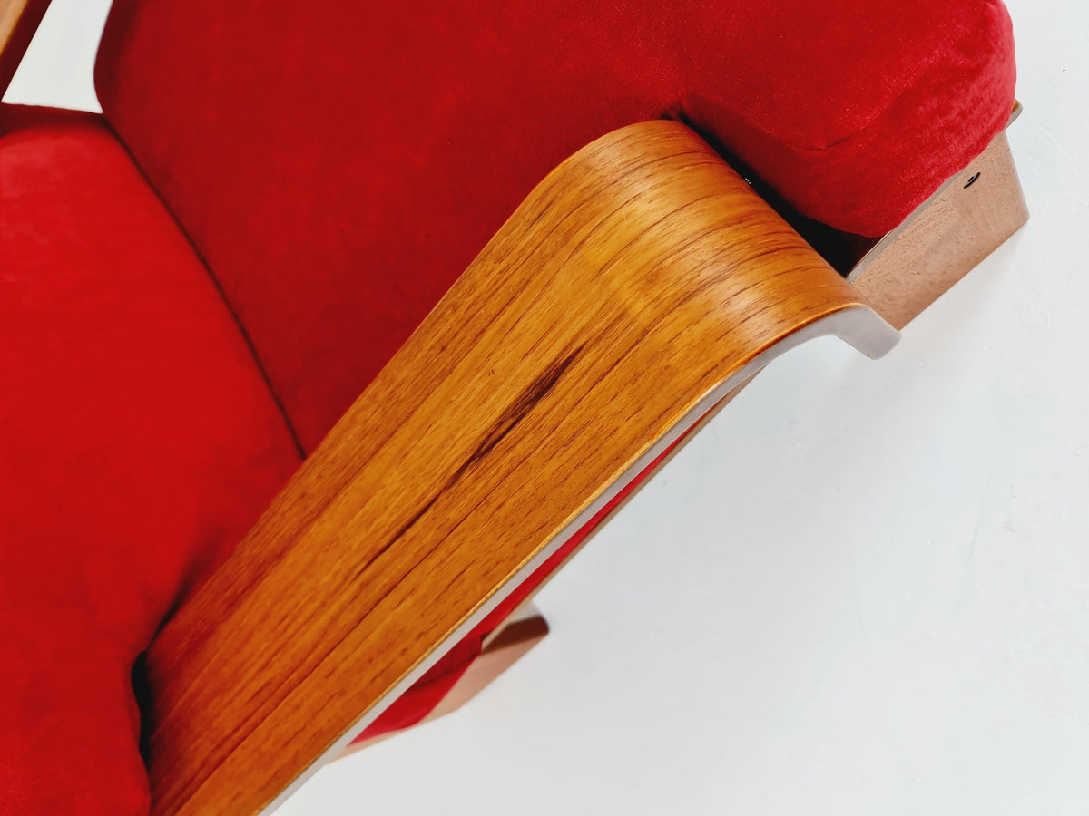 Rare Mid-Century Dansih Modern Teak lounge chair 1970s – Newly Upholstered