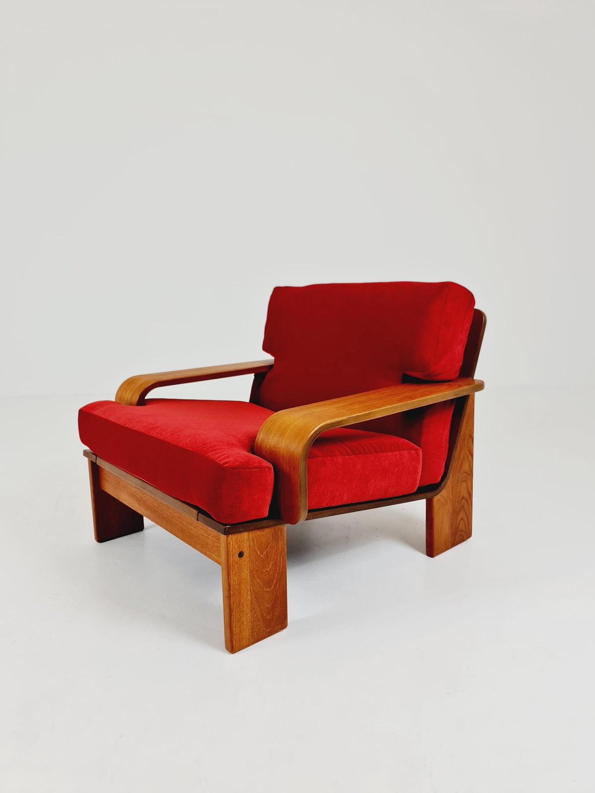 Rare Mid-Century Dansih Modern Teak lounge chair 1970s – Newly Upholstered