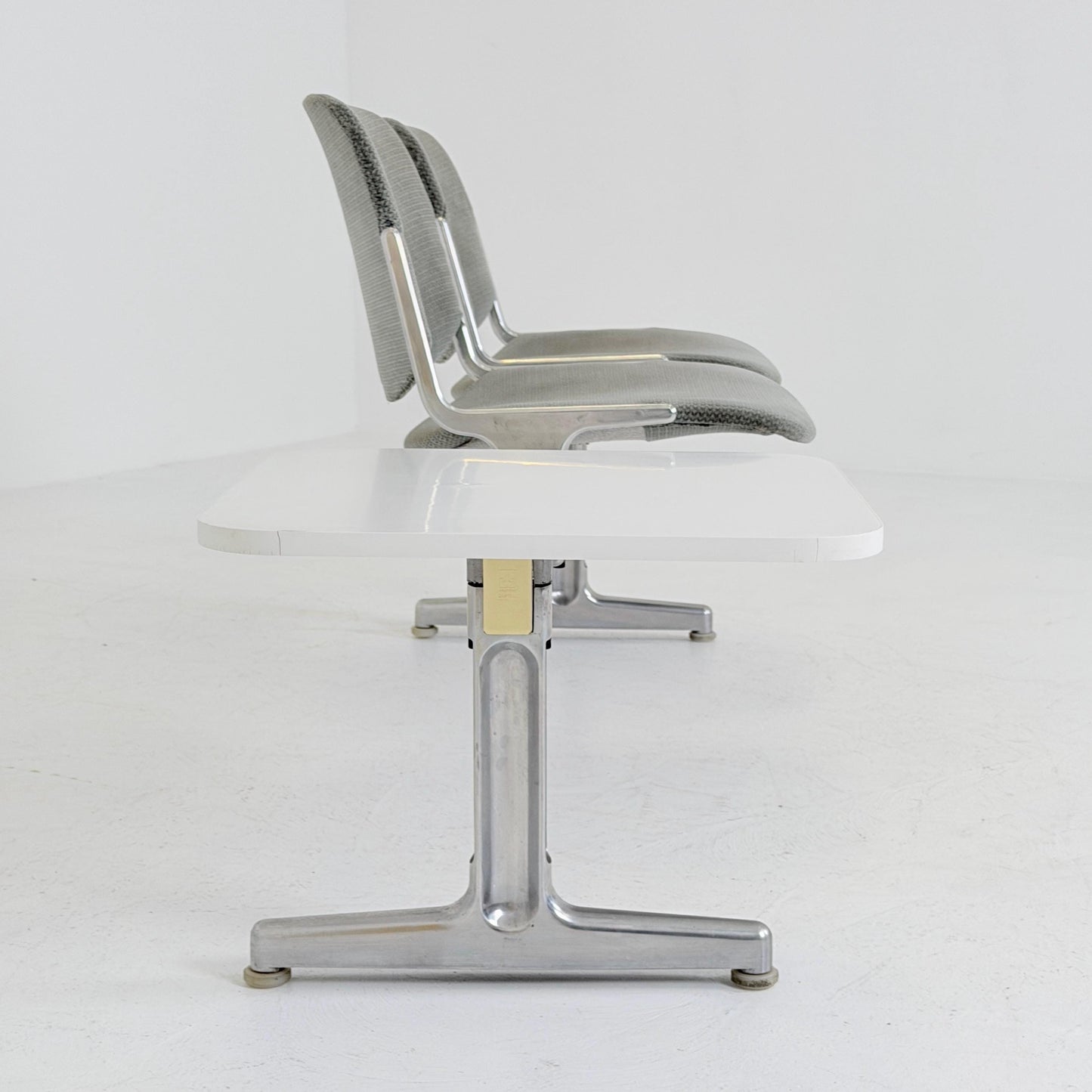 Rare Mid century Giancarlo Piretti Axis 3000 2-Seater Bench with side Table for Anonima Castelli, Italy, 1970s