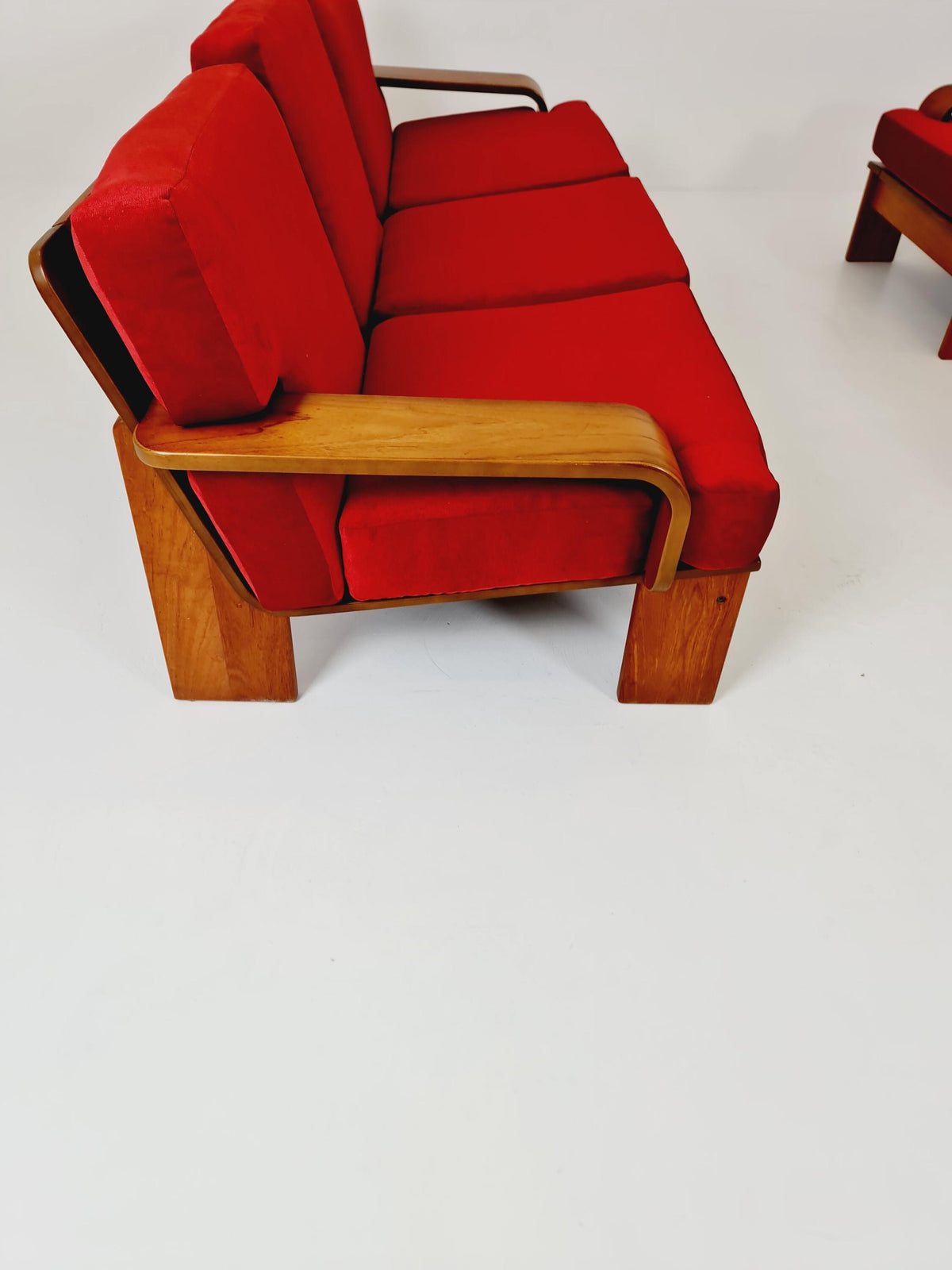 Rare Mid-Century Dansih Modern Teak Set of sofa and 2 lounge chairs 1970s – Newly Upholstered