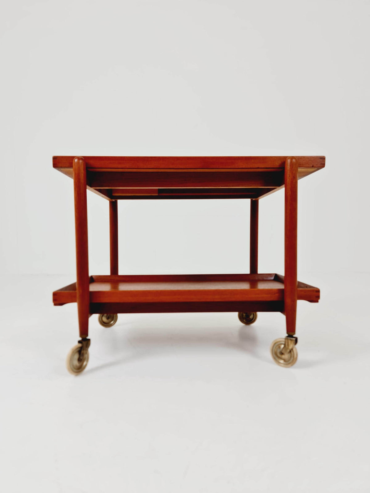 Vintage mid century danish trolley in solid Teak / bar cart By Poul Hundevad , 1960s