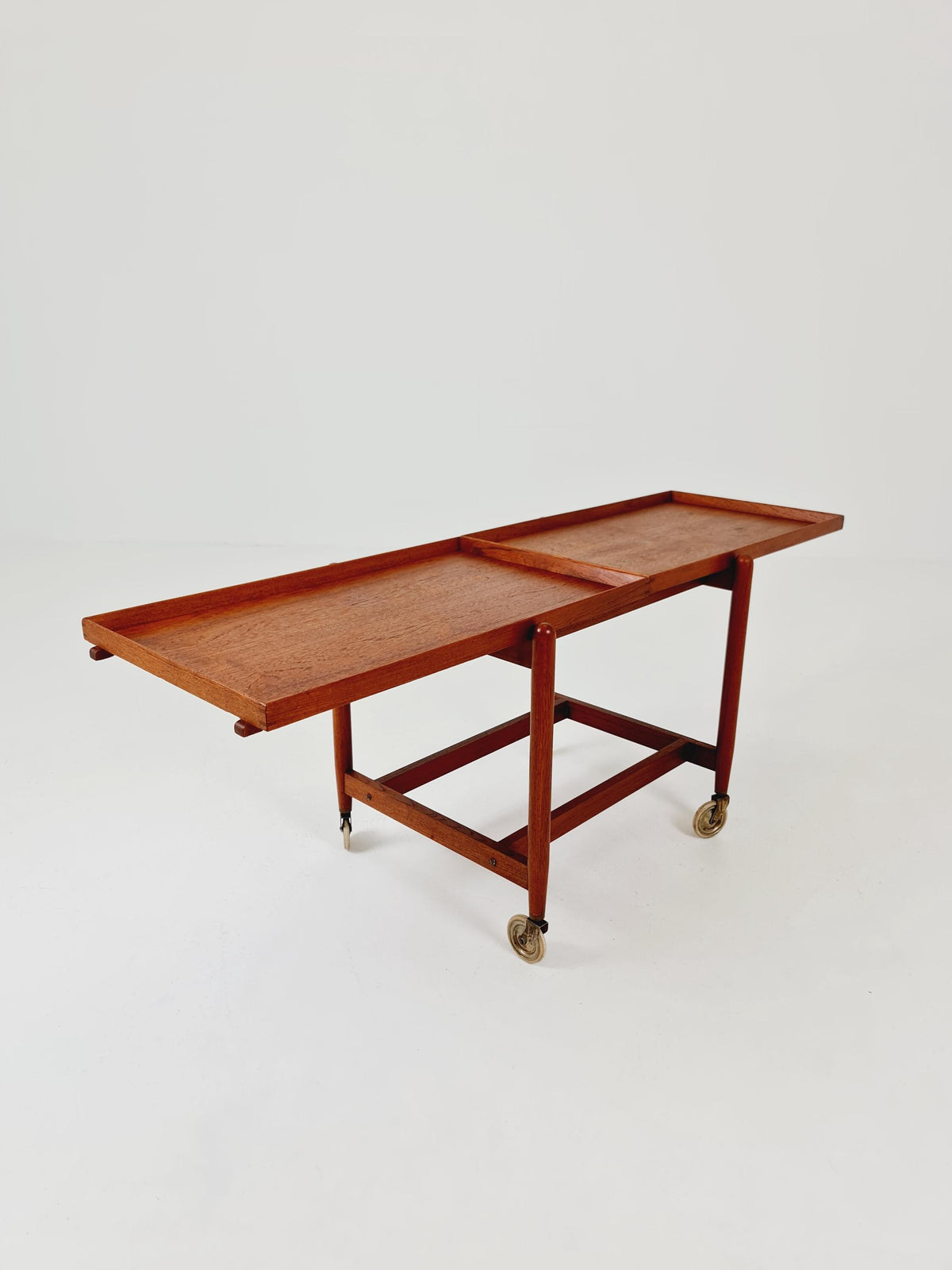Vintage mid century danish trolley in solid Teak / bar cart By Poul Hundevad , 1960s