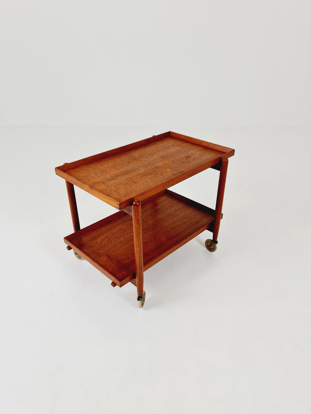 Vintage mid century danish trolley in solid Teak / bar cart By Poul Hundevad , 1960s