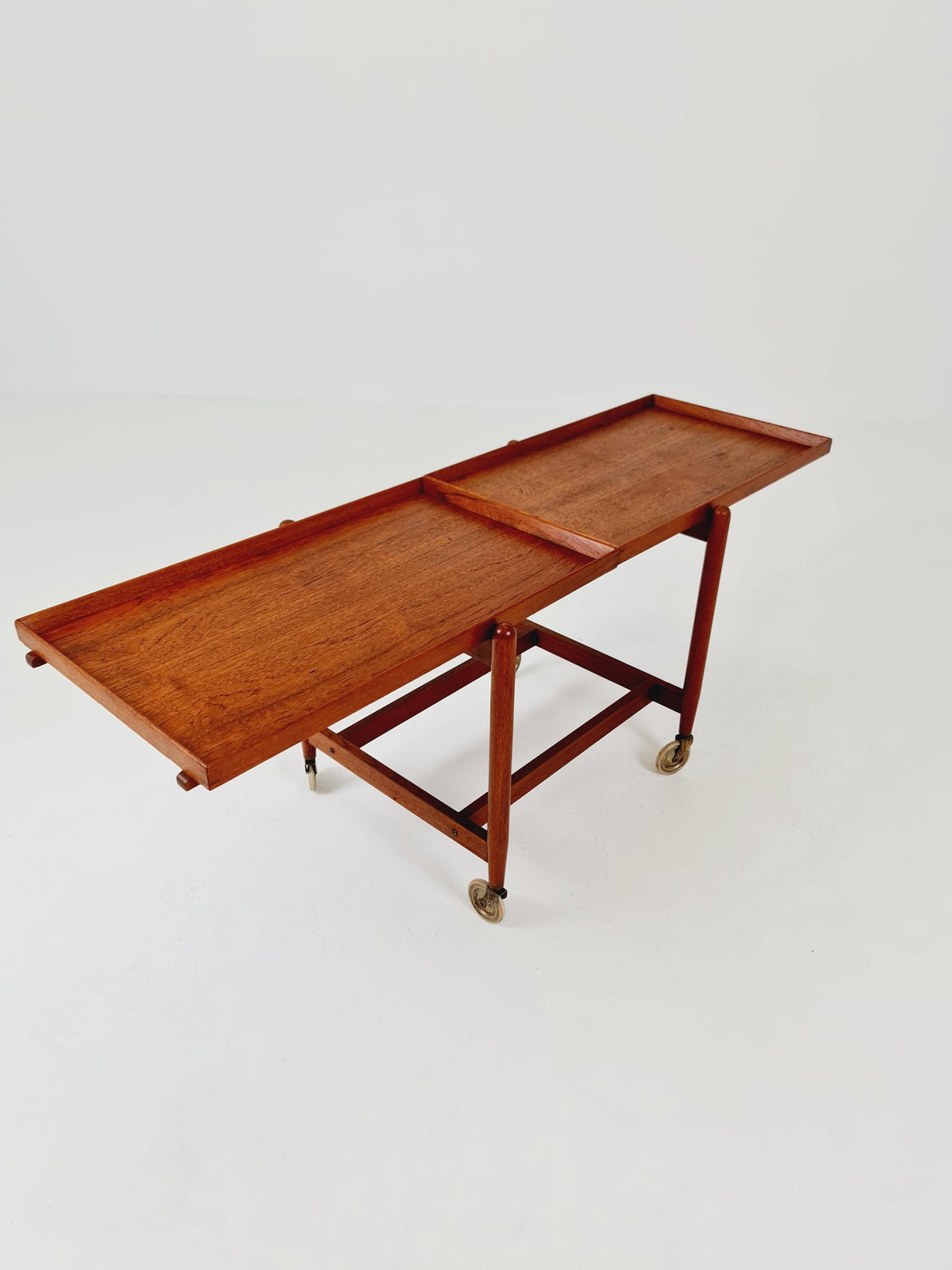 Vintage mid century danish trolley in solid Teak / bar cart By Poul Hundevad , 1960s