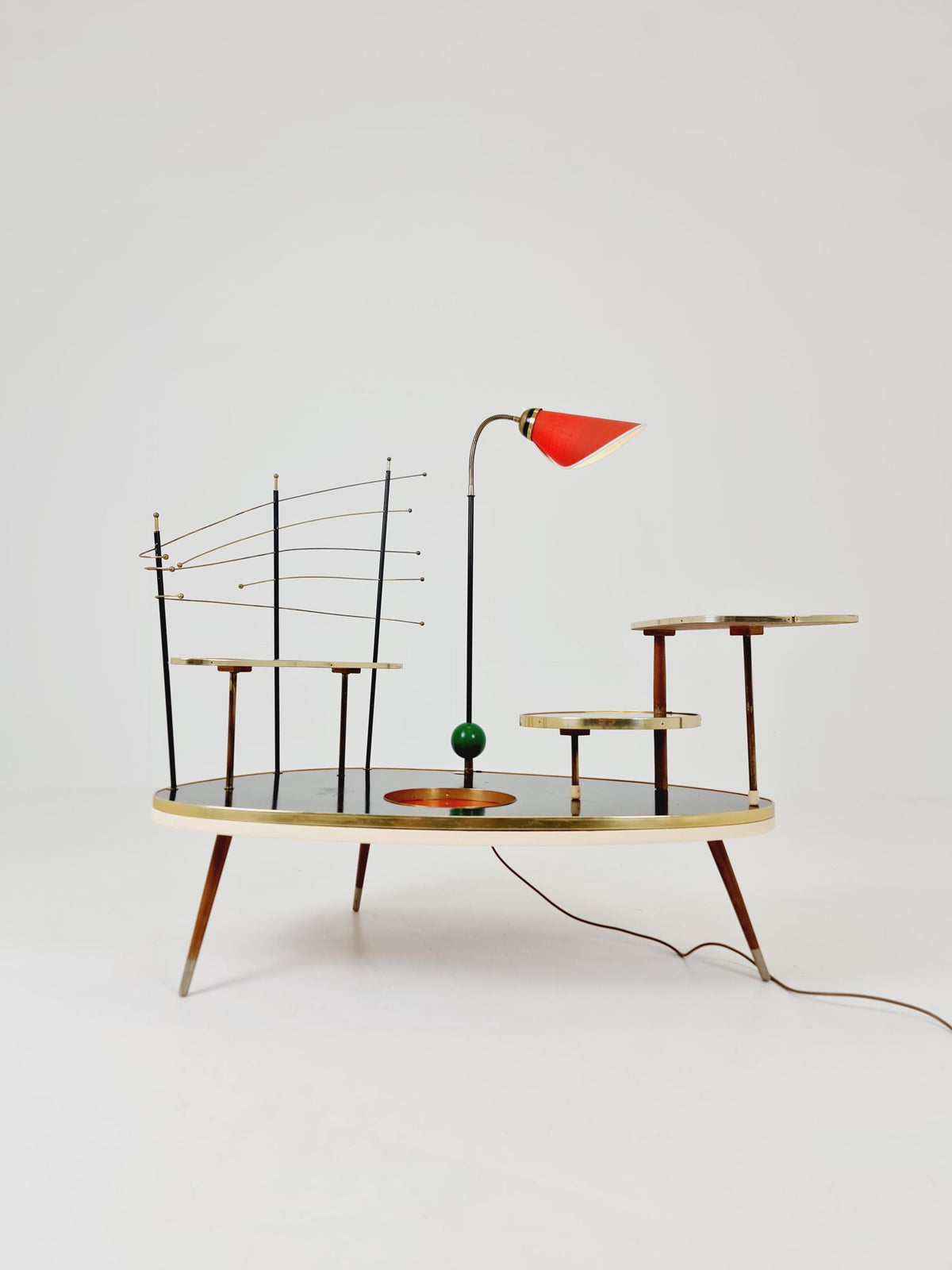 Super Rare Mid century Large German Plant Stand with Floor lamp colorful Minimalist Plant Stand by Friwa west germany, 1960s