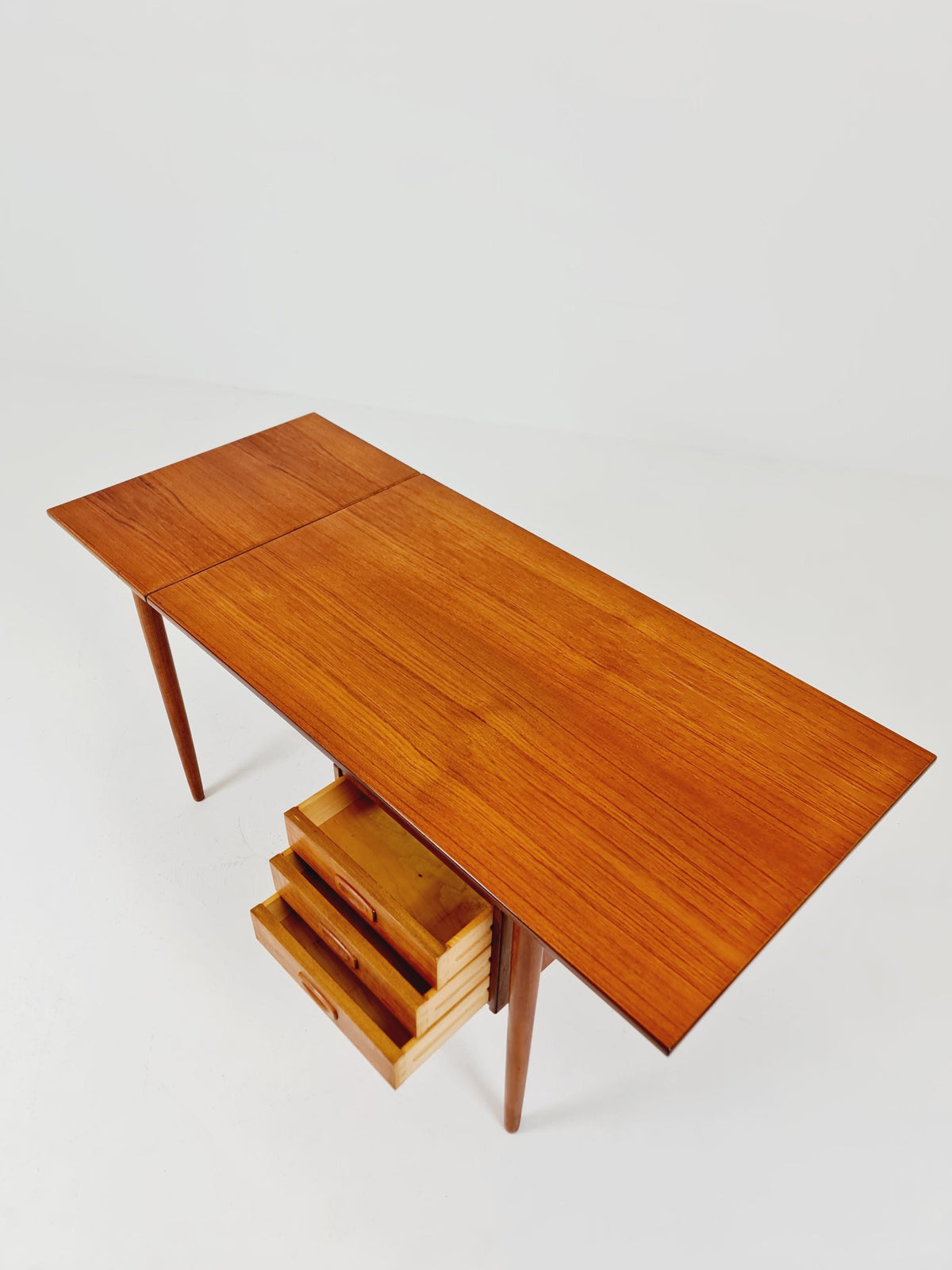 Mid century Danish leaf Drop teak desk By Arne Vodder For H.Sigh & Son , 1960s