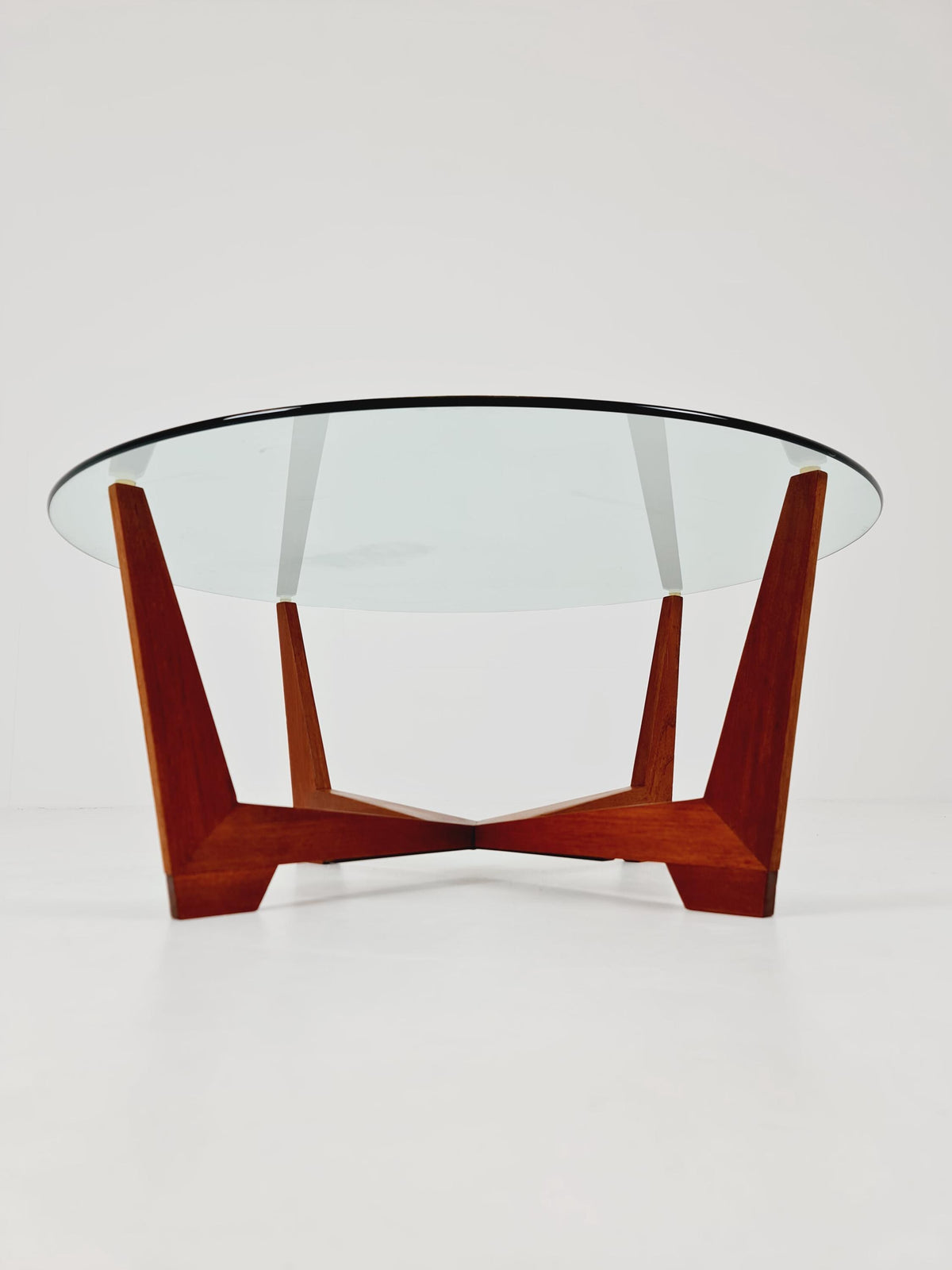 vintage teak and Glass coffe table by Wilhelm Renz 1960