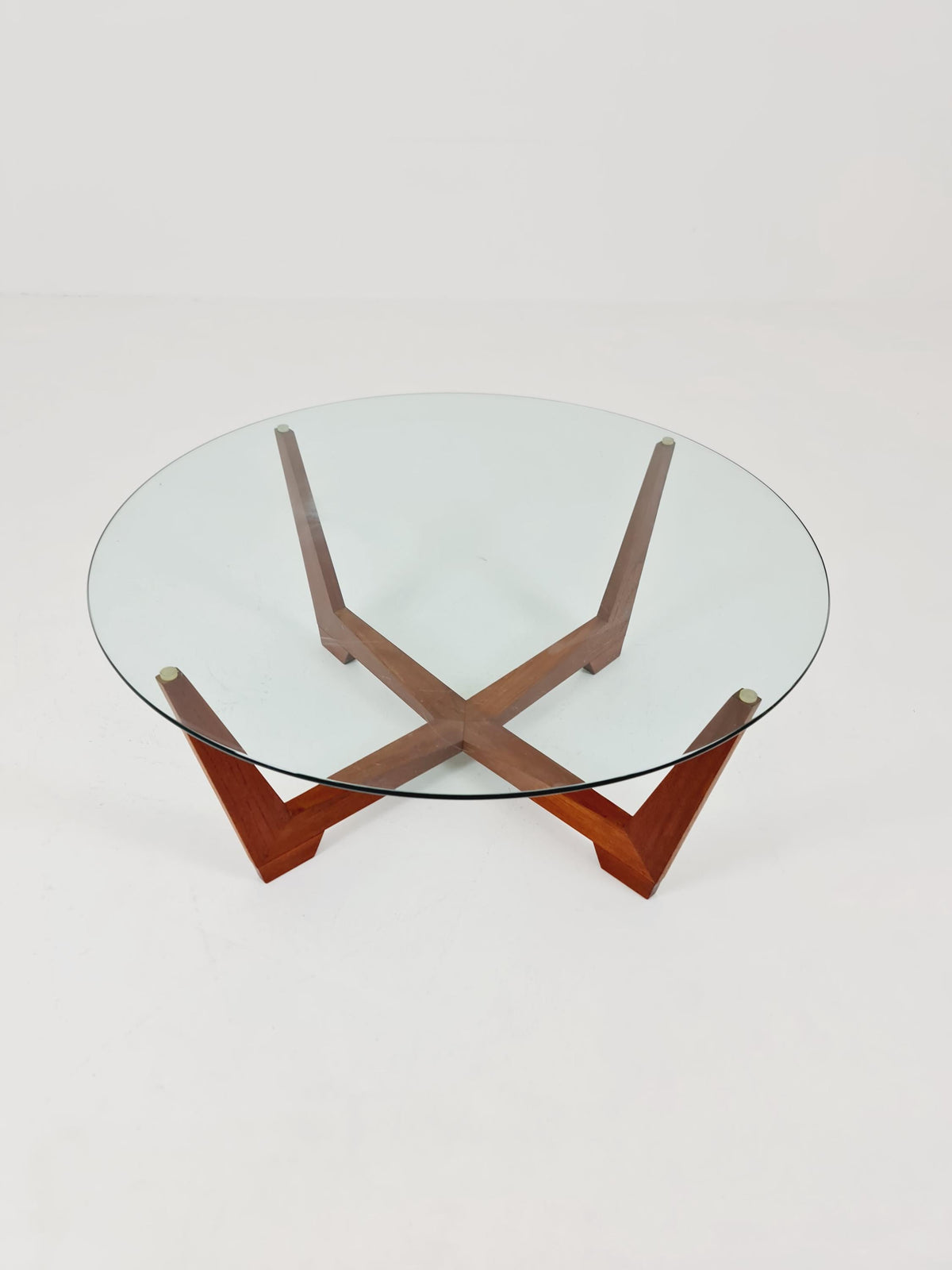 vintage teak and Glass coffe table by Wilhelm Renz 1960