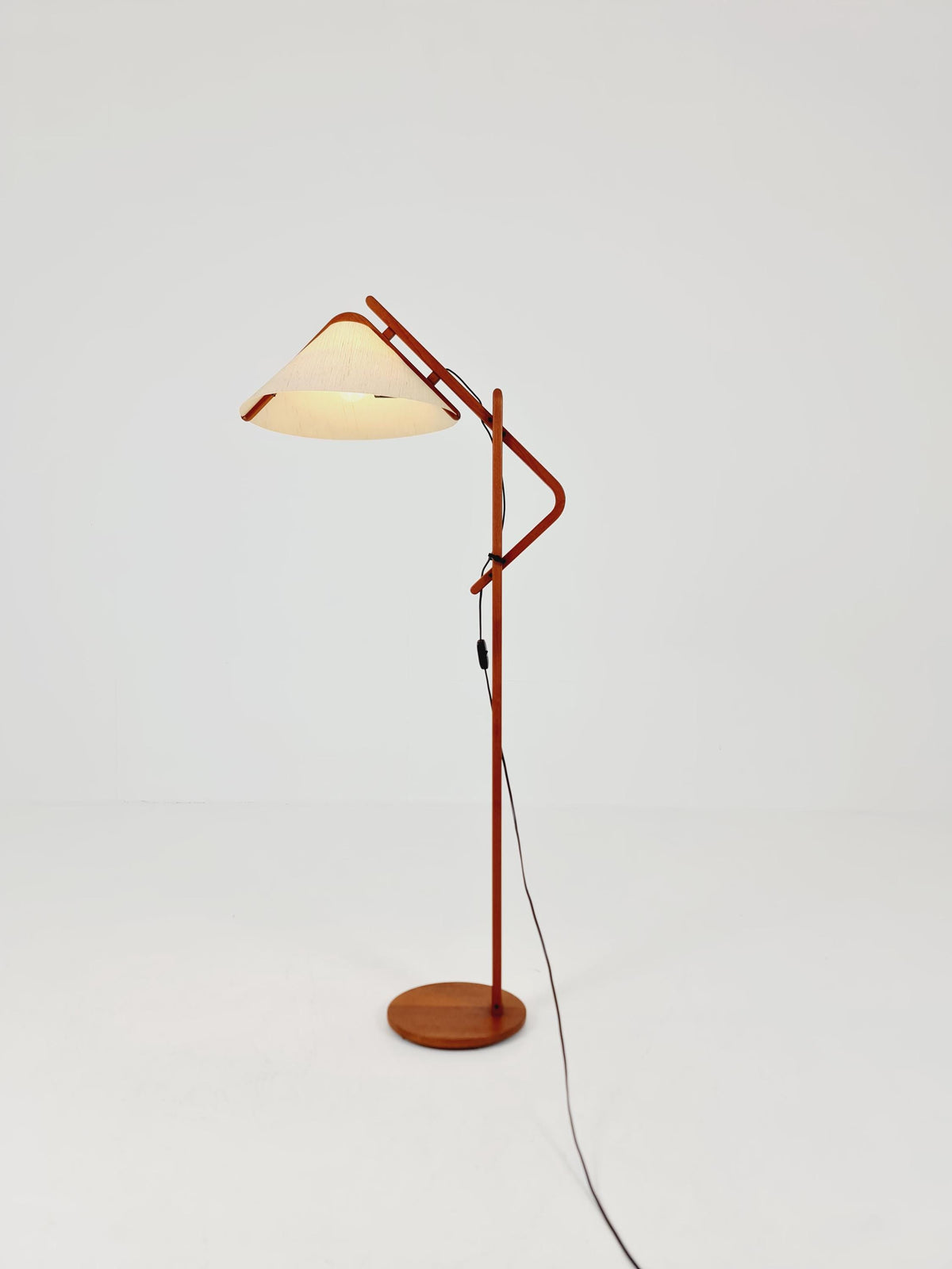 Vintage Danish Teak floor lamp by DOMUS 1970s